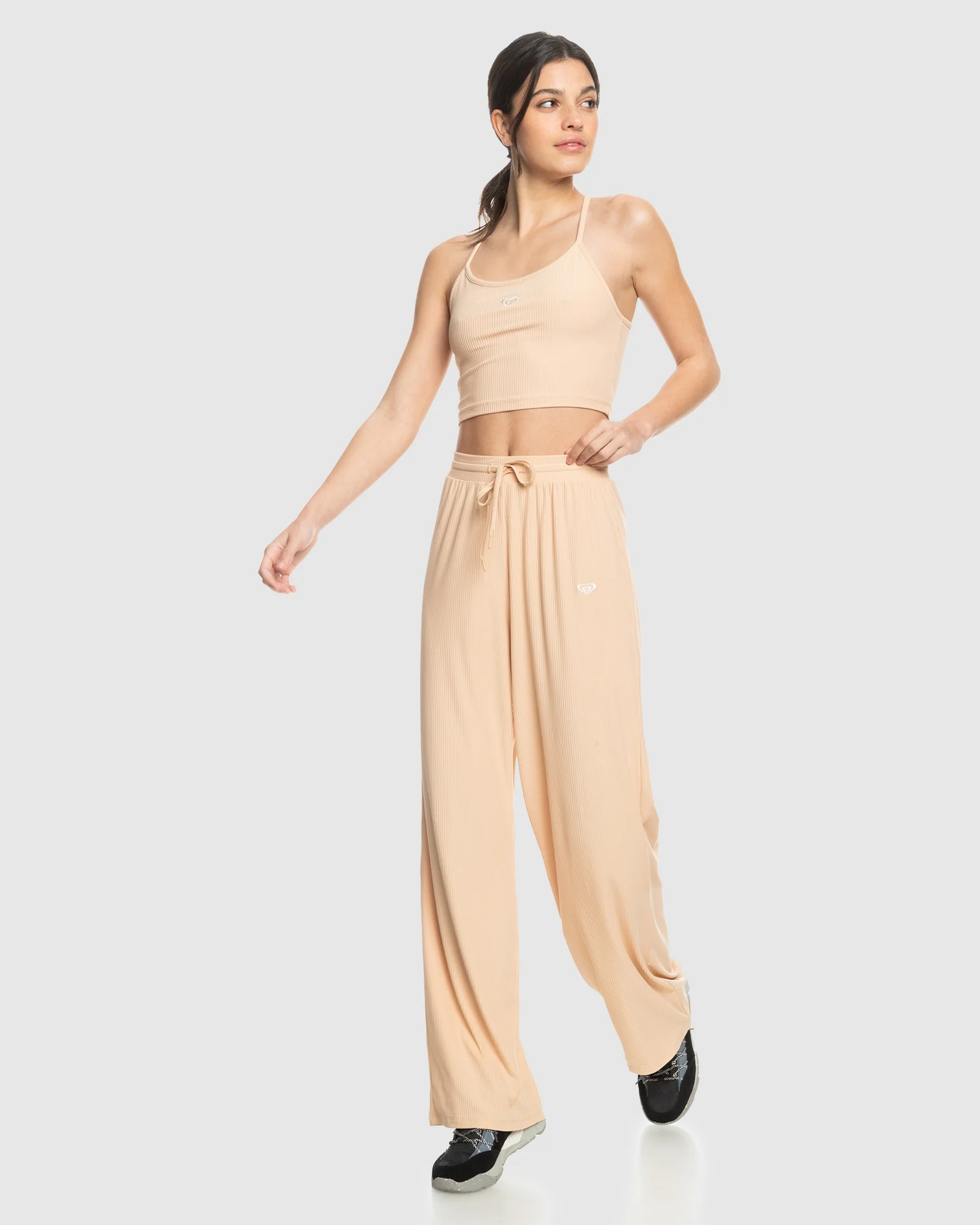 Womens Rise & Vibe Rib Wide Leg Pants - Image 5