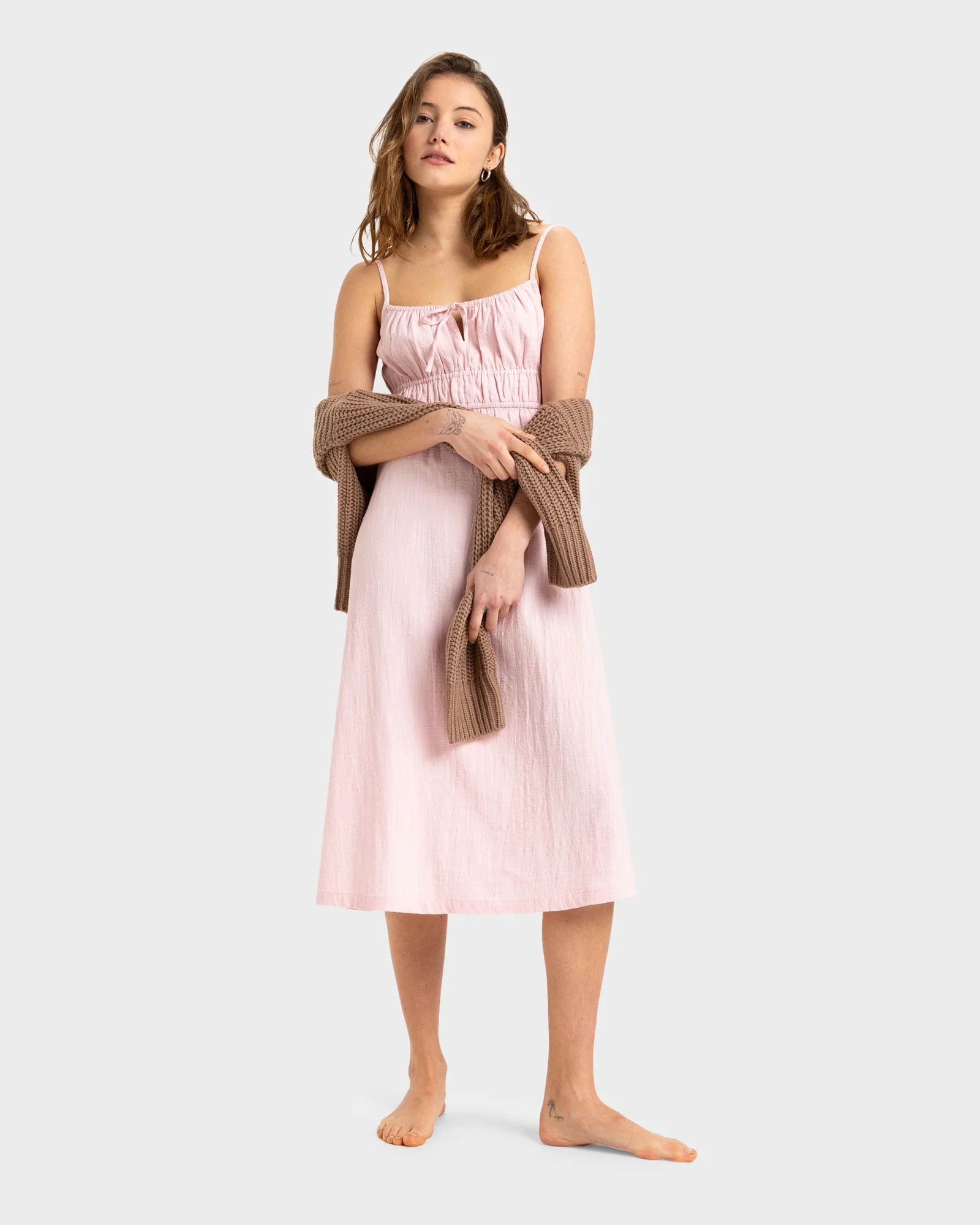 Womens Rosie Skies Slub Midi Dress - Image 2