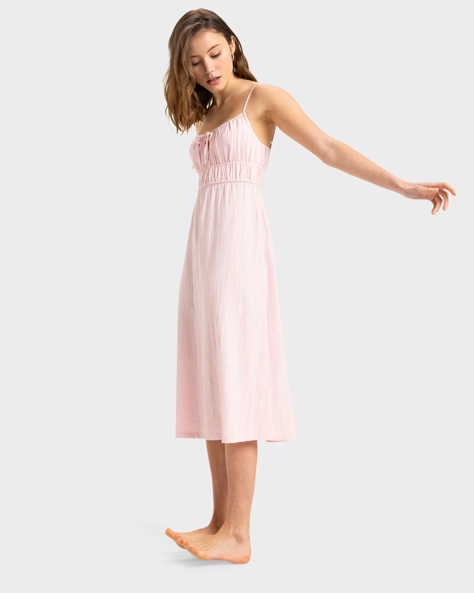 Womens Rosie Skies Slub Midi Dress - Image 3