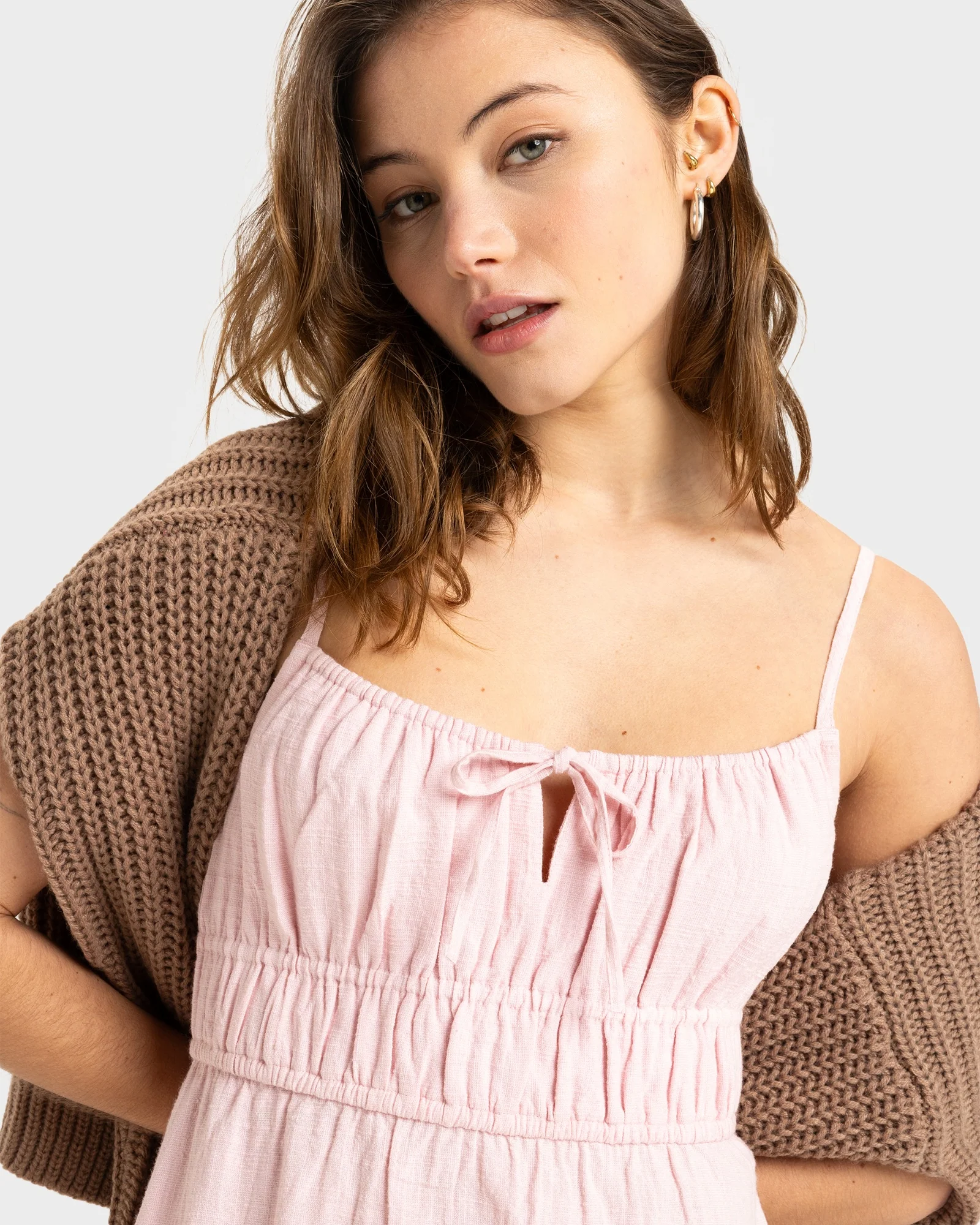 Womens Rosie Skies Slub Midi Dress - Image 5