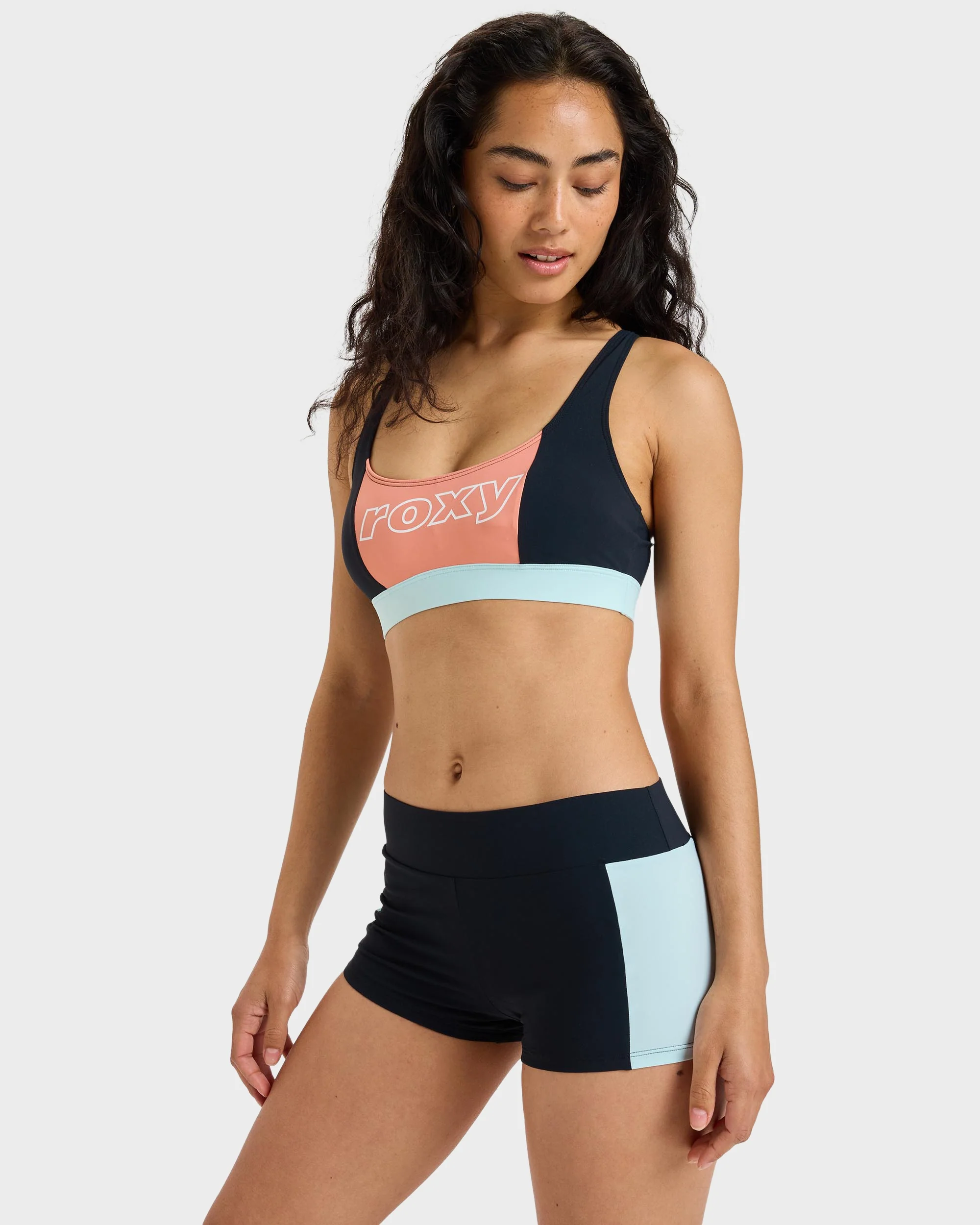 Womens Roxy Active Colorblock Shorty Bikini Bottom - Image 2