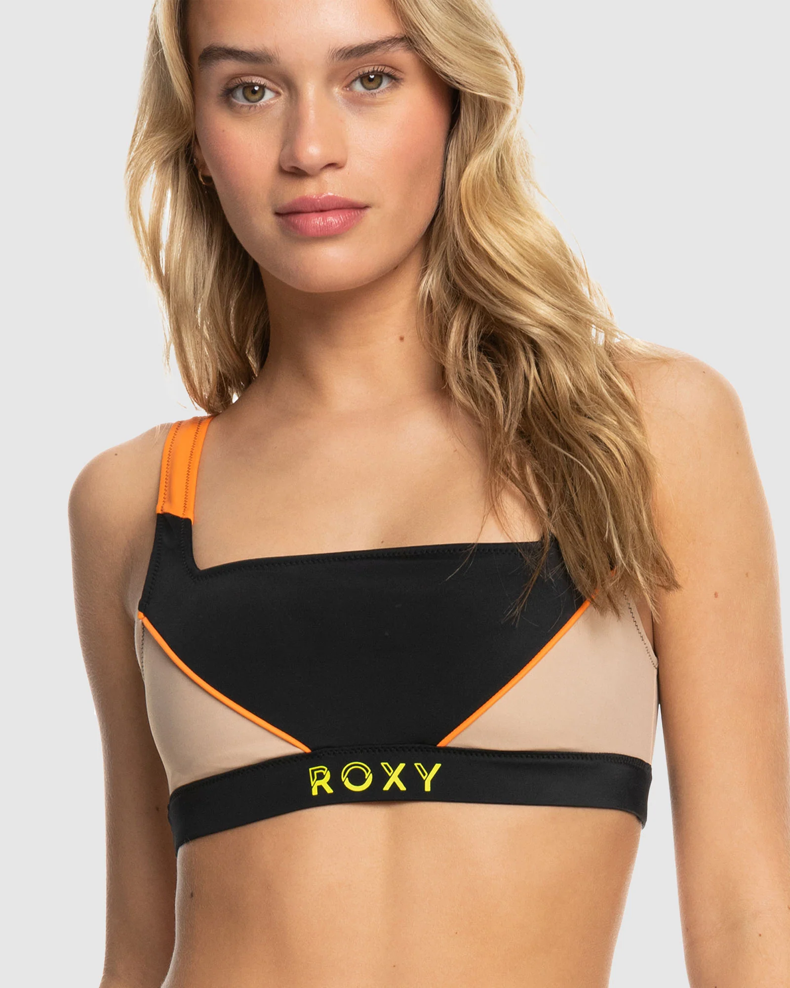 Womens Roxy Active Colorblock Top Bikini Top - Image 3
