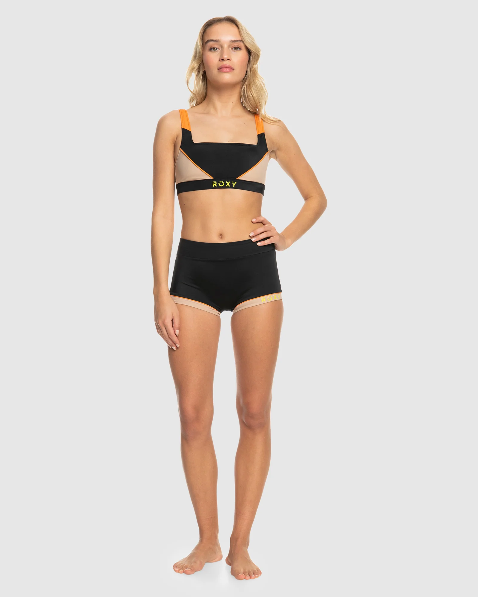 Womens Roxy Active Colorblock Top Bikini Top - Image 4