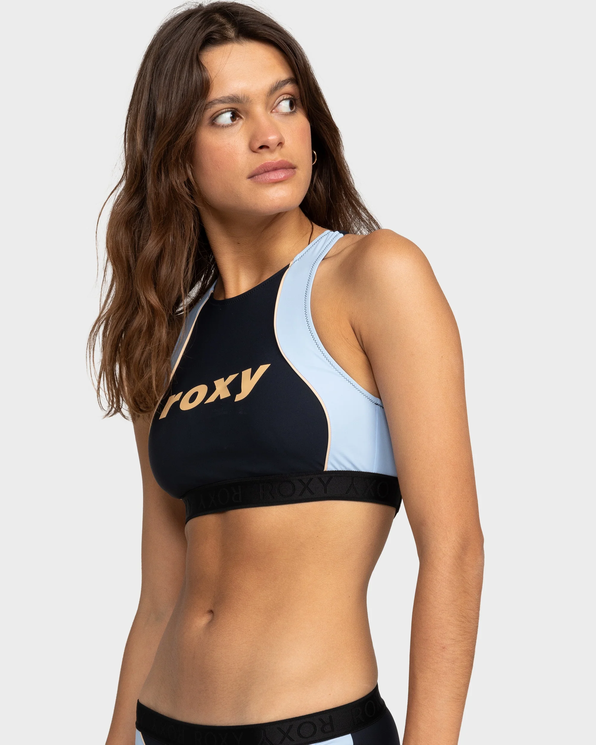 Womens Roxy Active Crop Top Bikini Top - Image 3