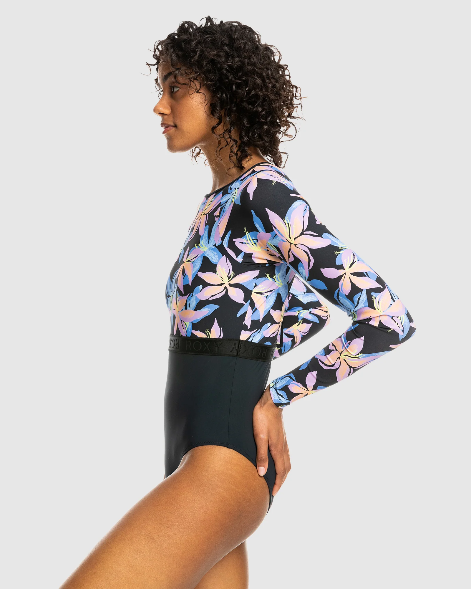 Womens Roxy Active Long Sleeve One Piece Swimsuit - Image 2