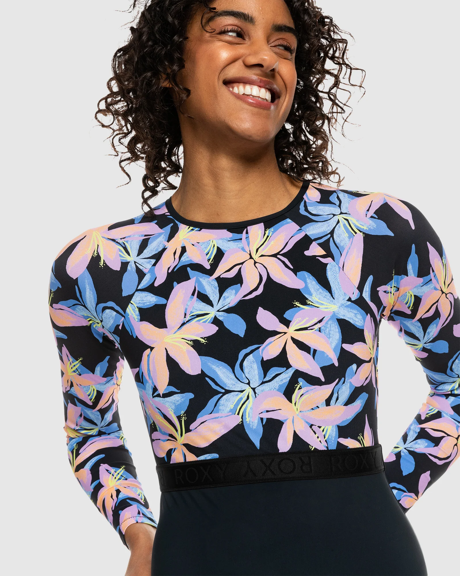 Womens Roxy Active Long Sleeve One Piece Swimsuit - Image 4
