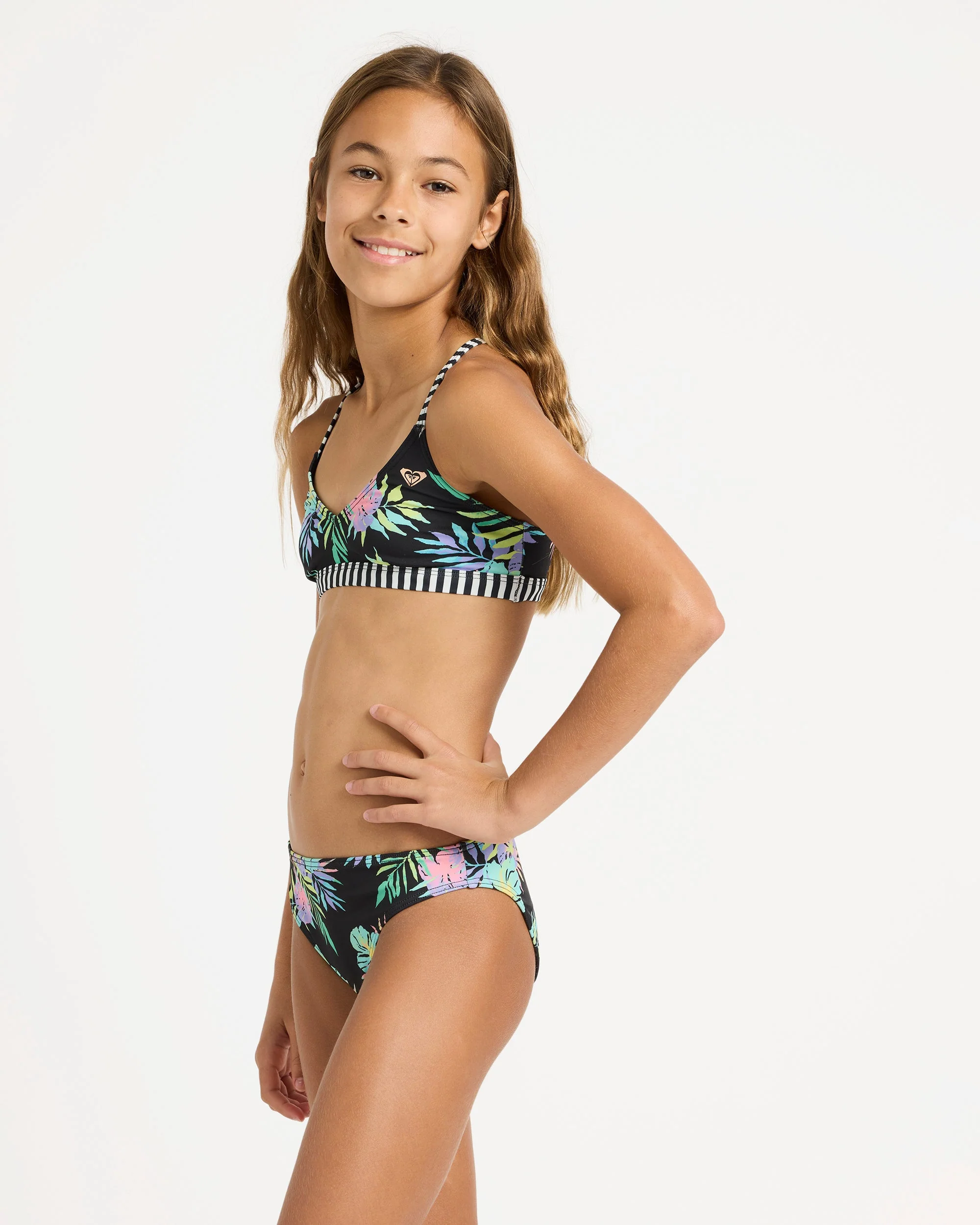 Girls 6-16 Roxy Active Athletic Tri Set Two Piece - Image 3