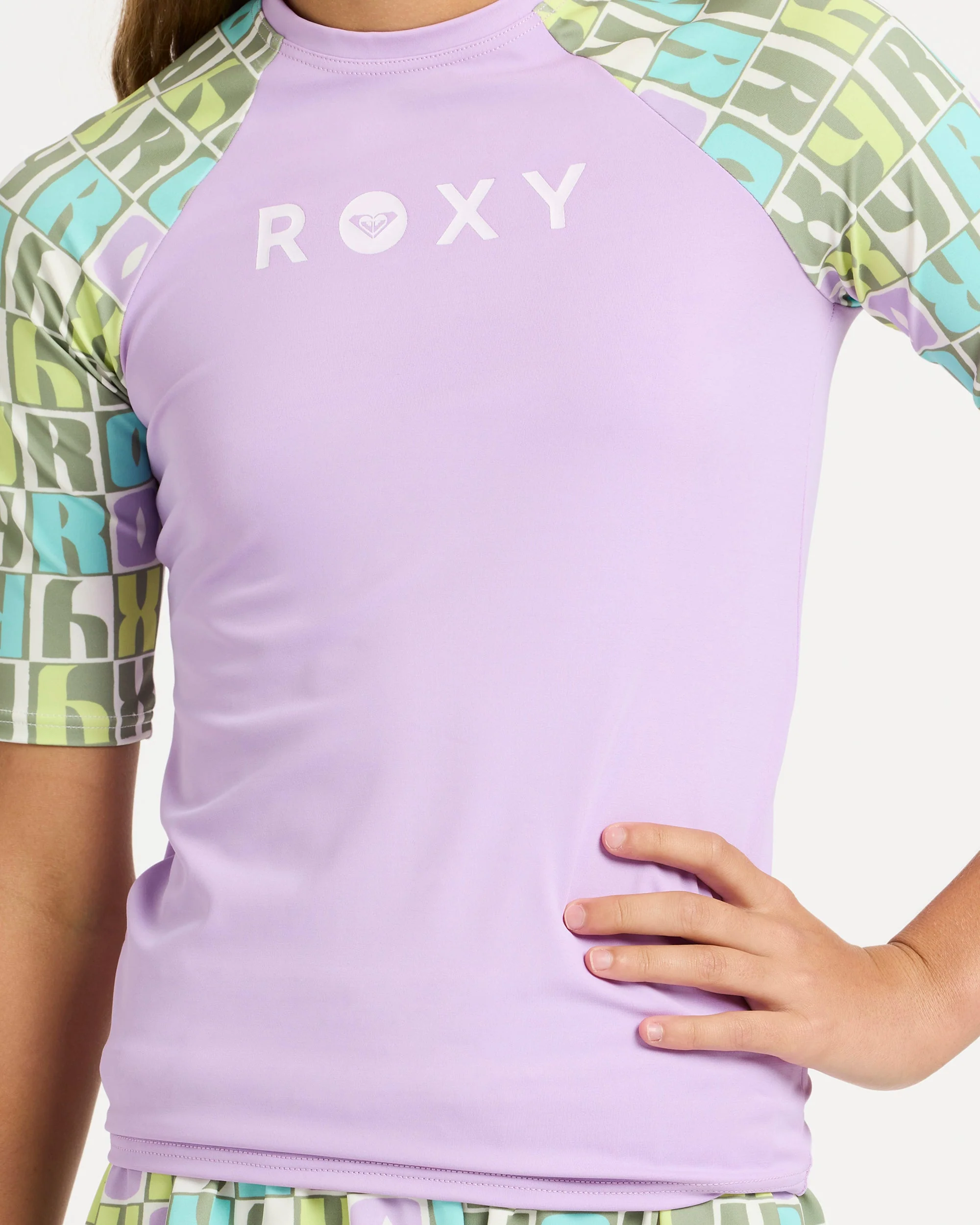 Girls 6-16 Roxy Active RG Lycra Rash Vest - Image 4