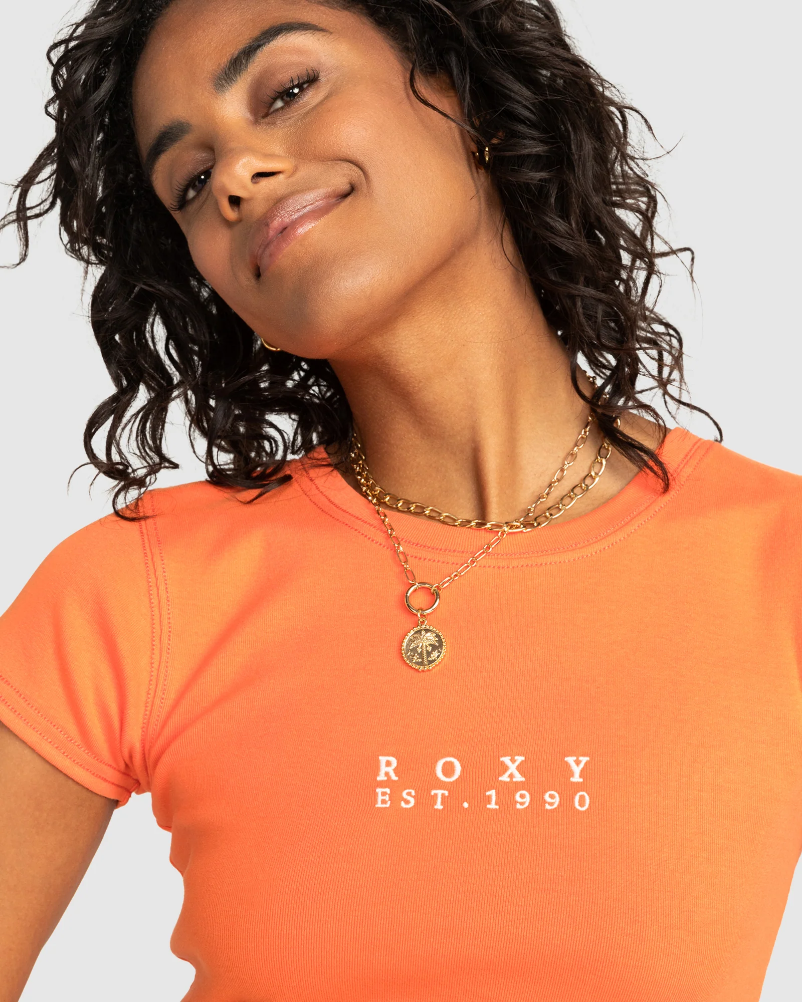Womens Roxy All Day Short Sleeve Cropped T-Shirt - Image 4