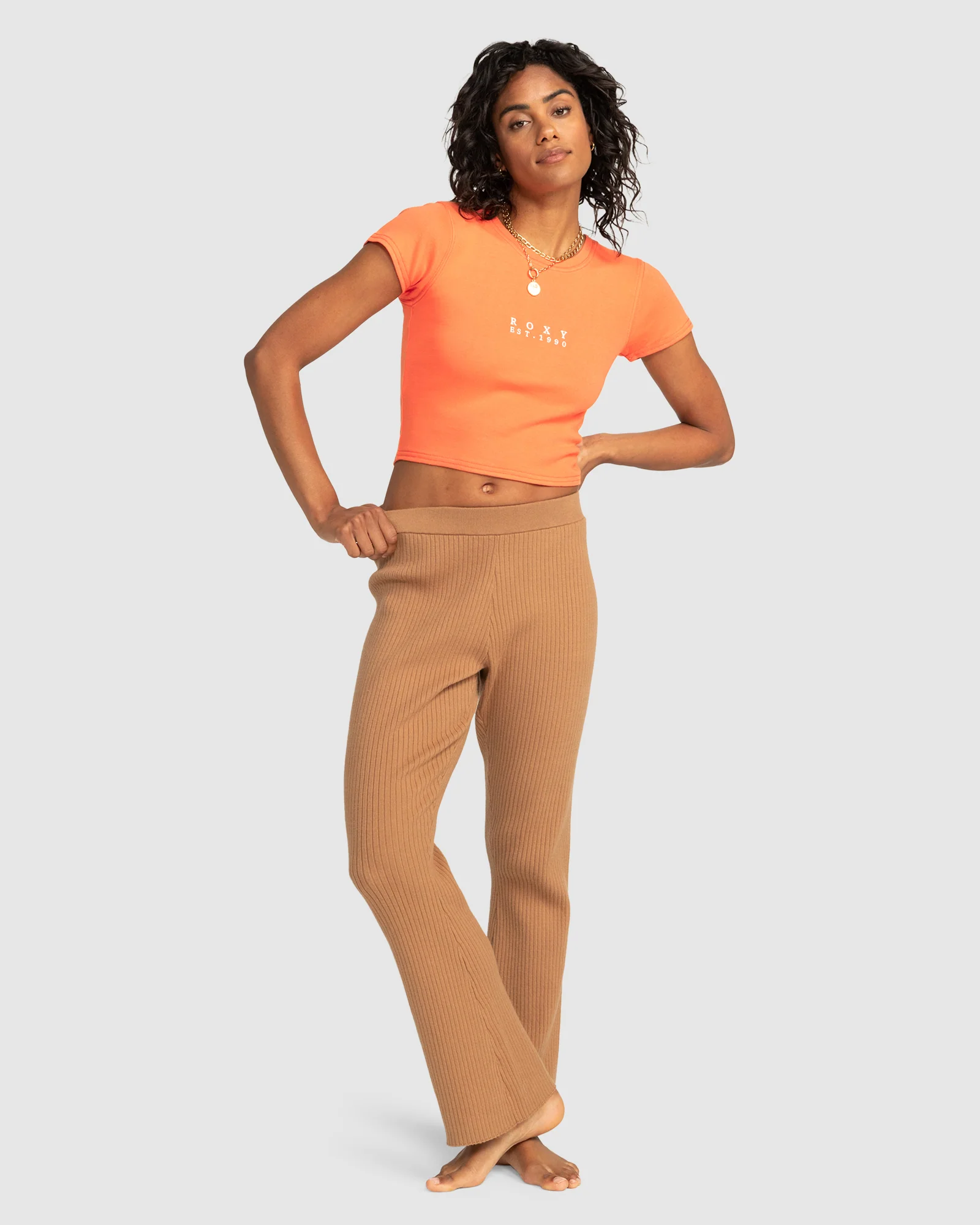Womens Roxy All Day Short Sleeve Cropped T-Shirt - Image 5