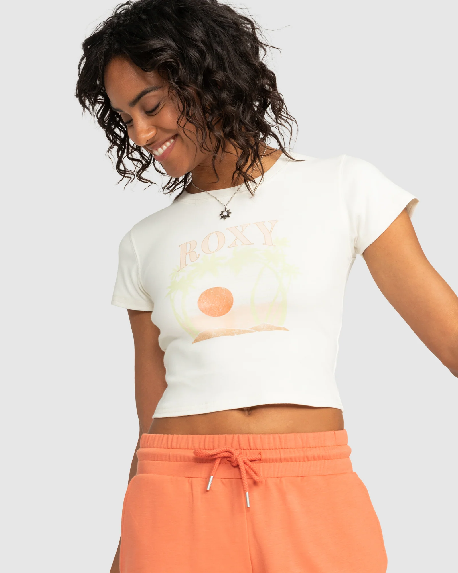 Womens Roxy All Day Short Sleeve Cropped T-Shirt - Image 4