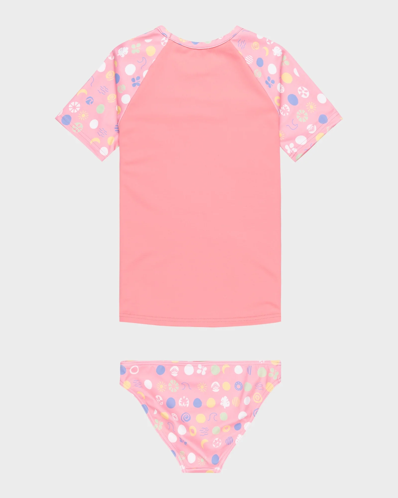 Girls 2-7 Roxy Dot Short Sleeve Lycra Rash Vest - Image 2