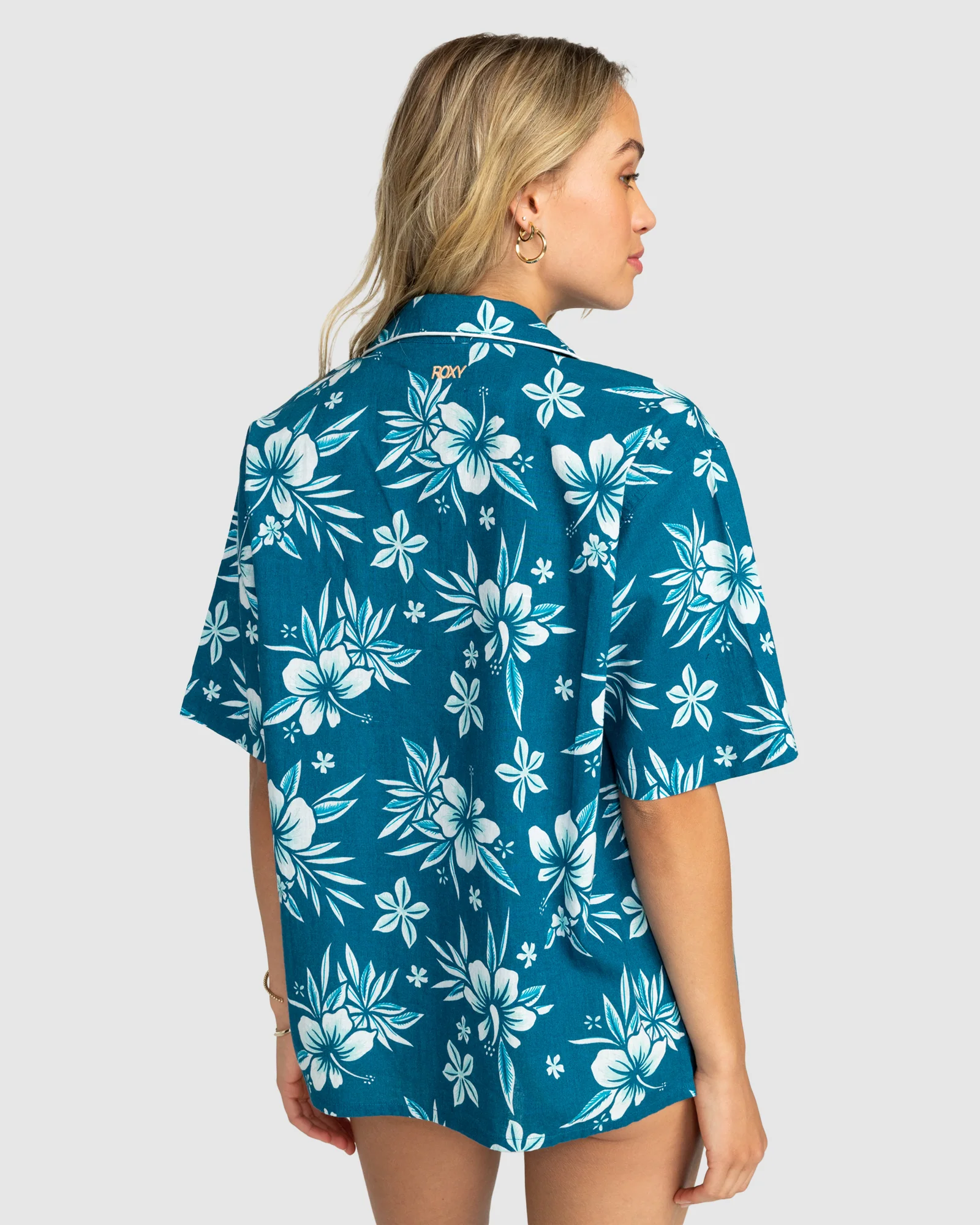 Womens Roxy Life Button Up Mai Tai Shirt - Image 3