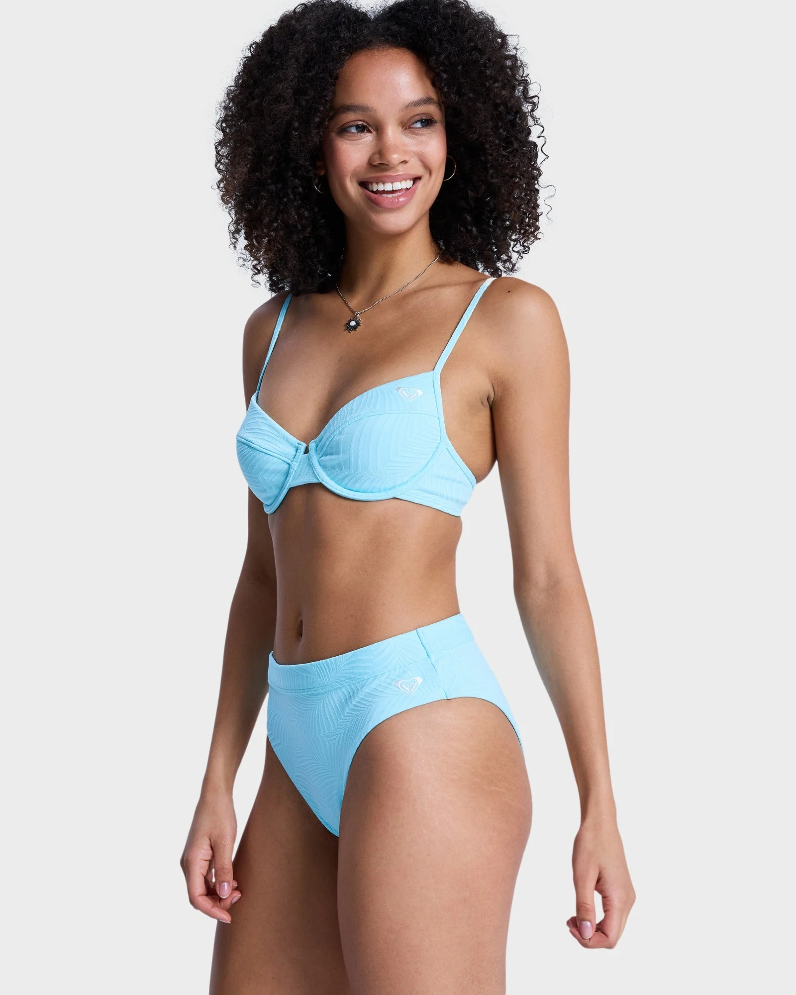 Womens Roxy Palm Dream Mid Waist Classic Bikini Bottom - Image 4