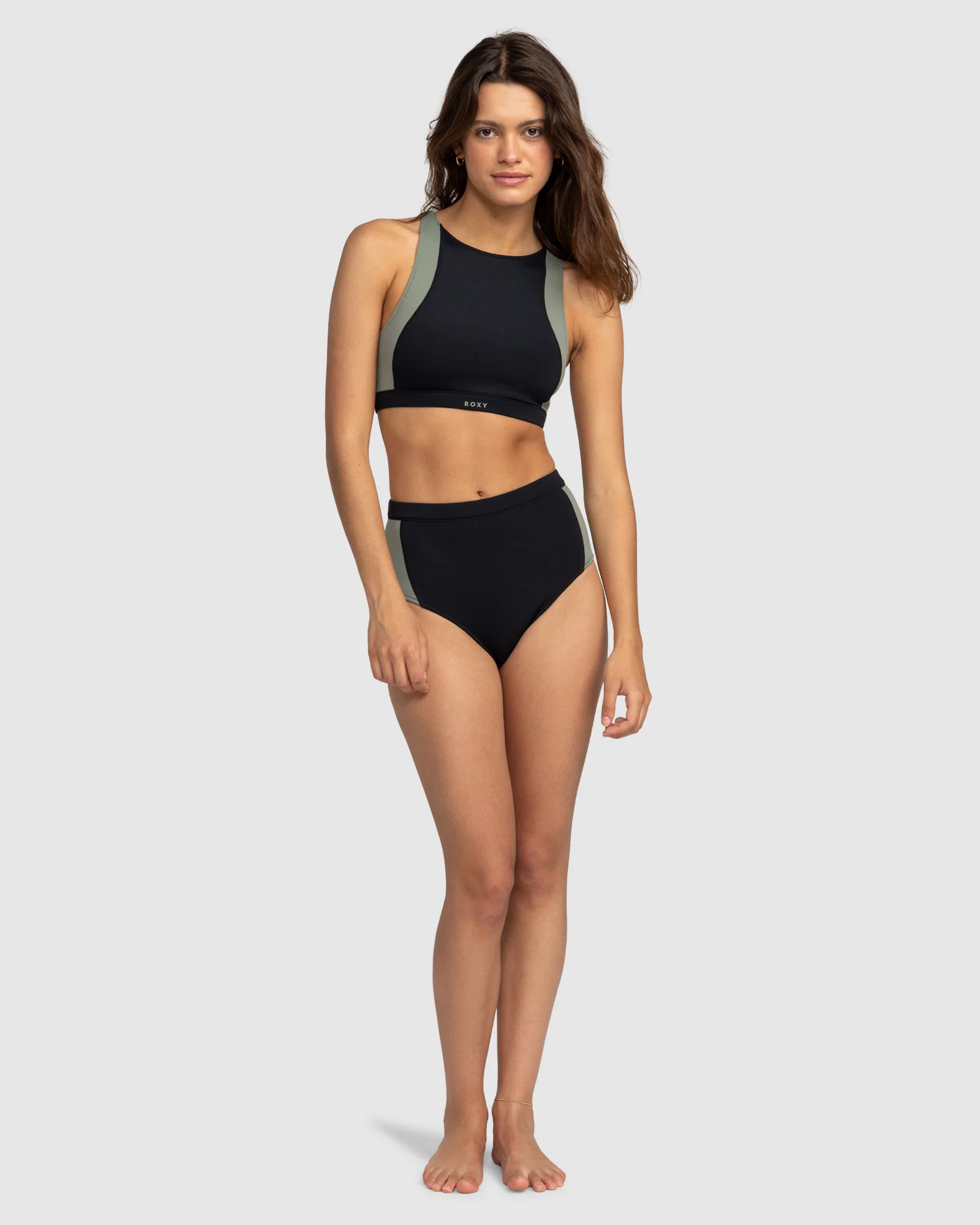 Womens Roxy Pro Wave Crop Top Bikini Top - Image 5