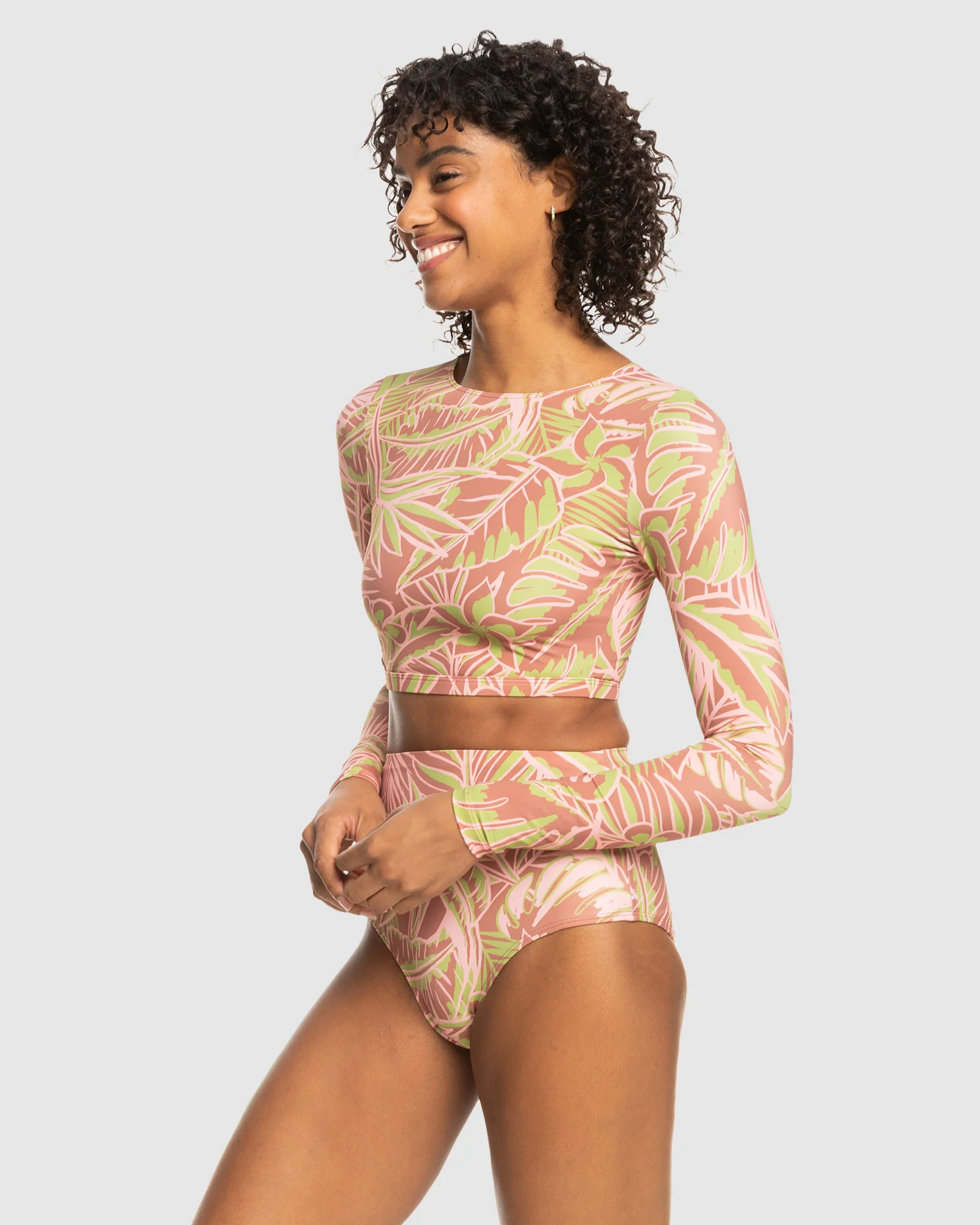 Womens Roxy Pro Nose Ride Crop Lycra Rashguard - Image 2