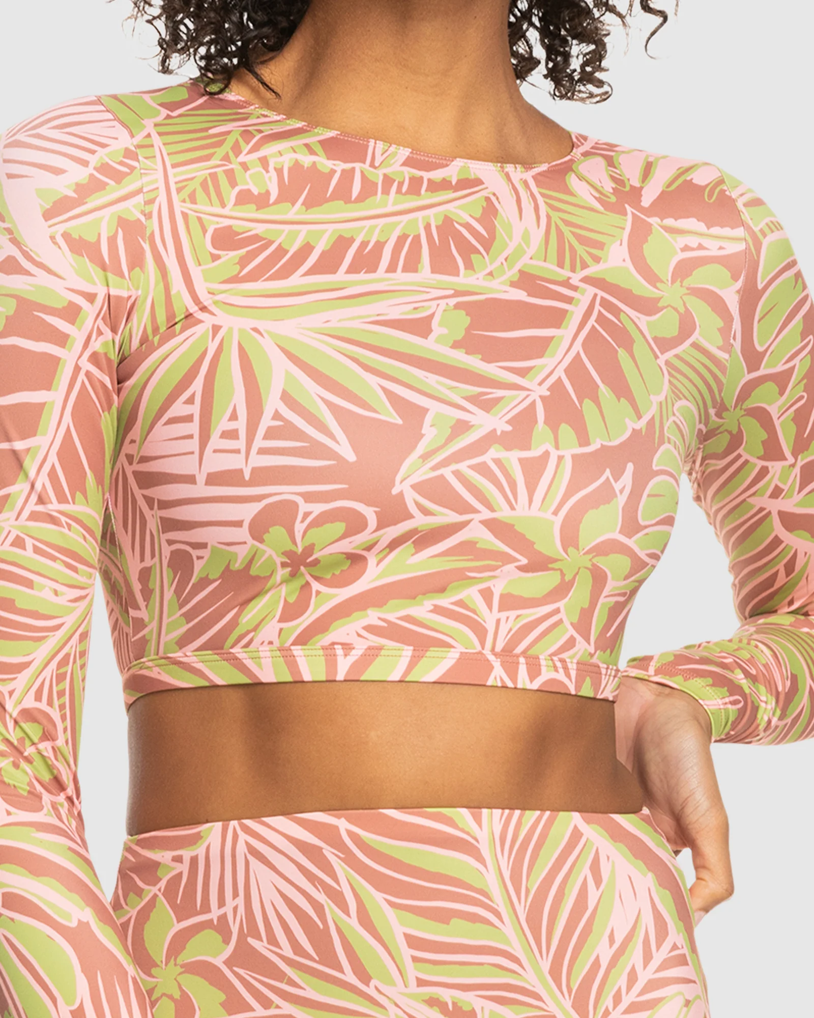 Womens Roxy Pro Nose Ride Crop Lycra Rashguard - Image 4