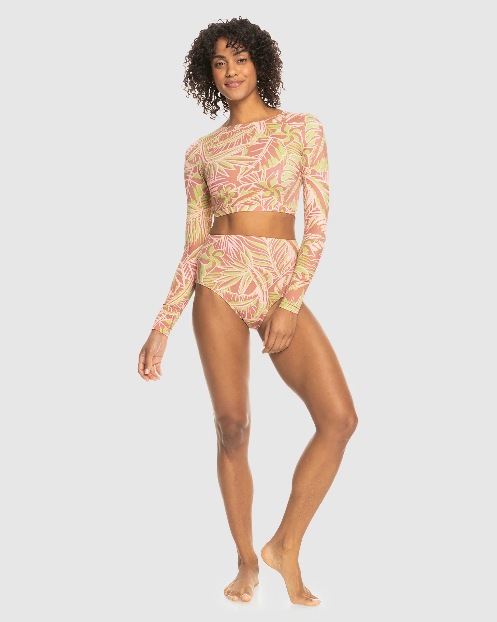 Womens Roxy Pro Nose Ride Crop Lycra Rashguard - Image 5