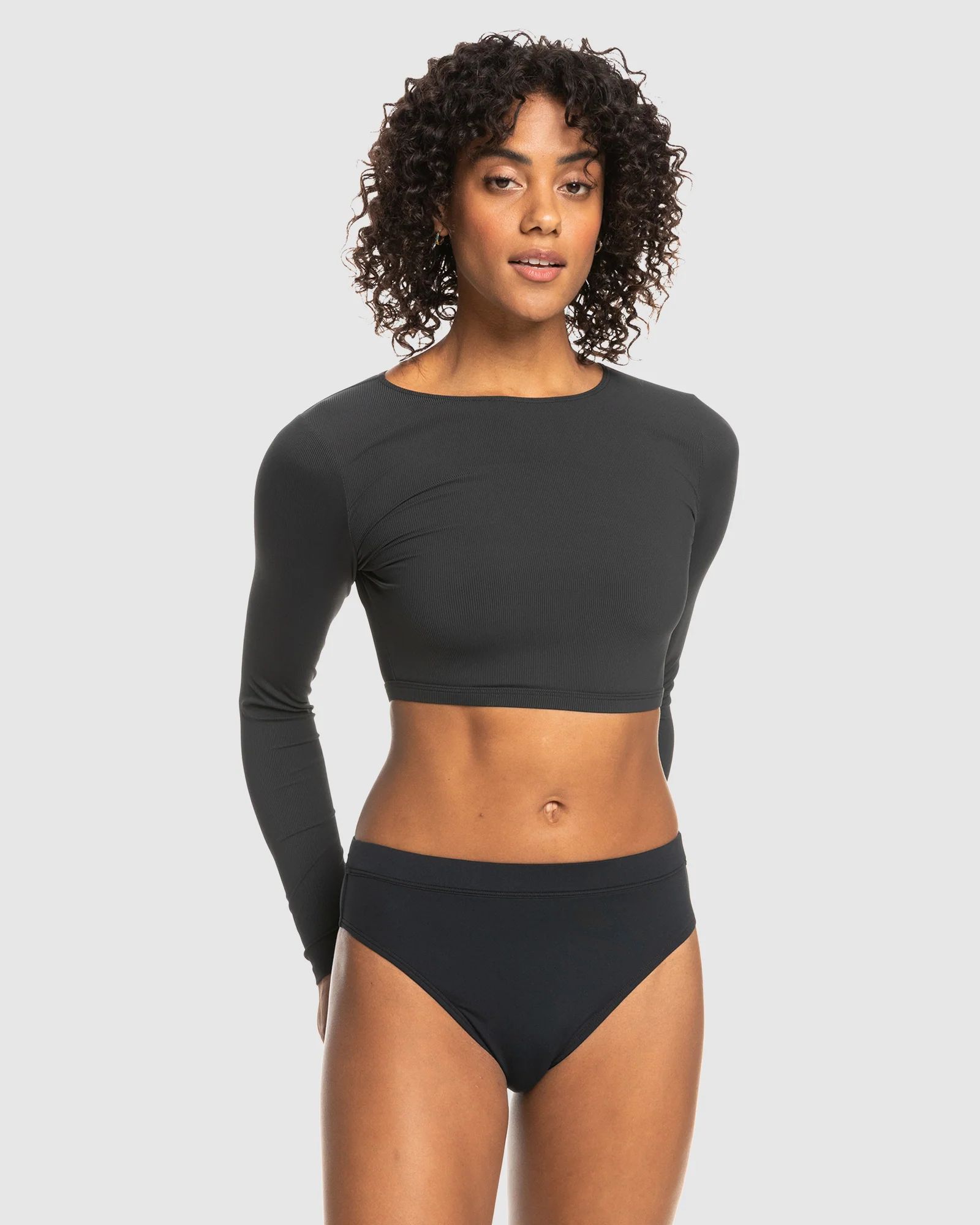 Womens Roxy Pro Nose Ride Crop Lycra Rashguard