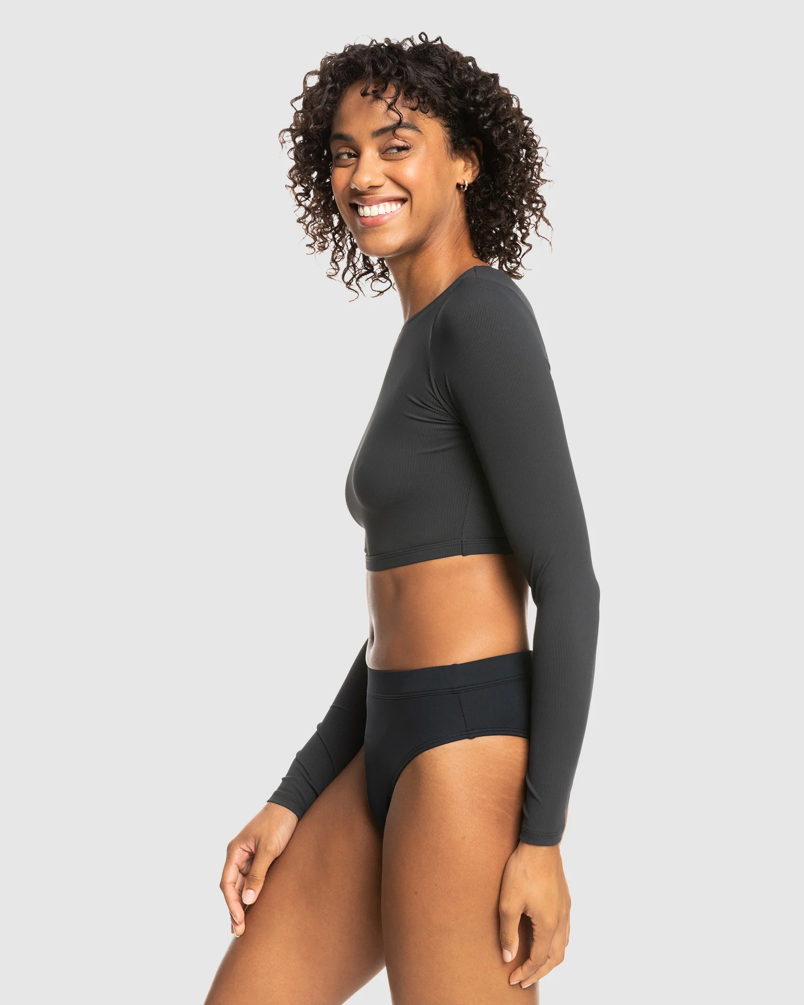 Womens Roxy Pro Nose Ride Crop Lycra Rashguard - Image 2