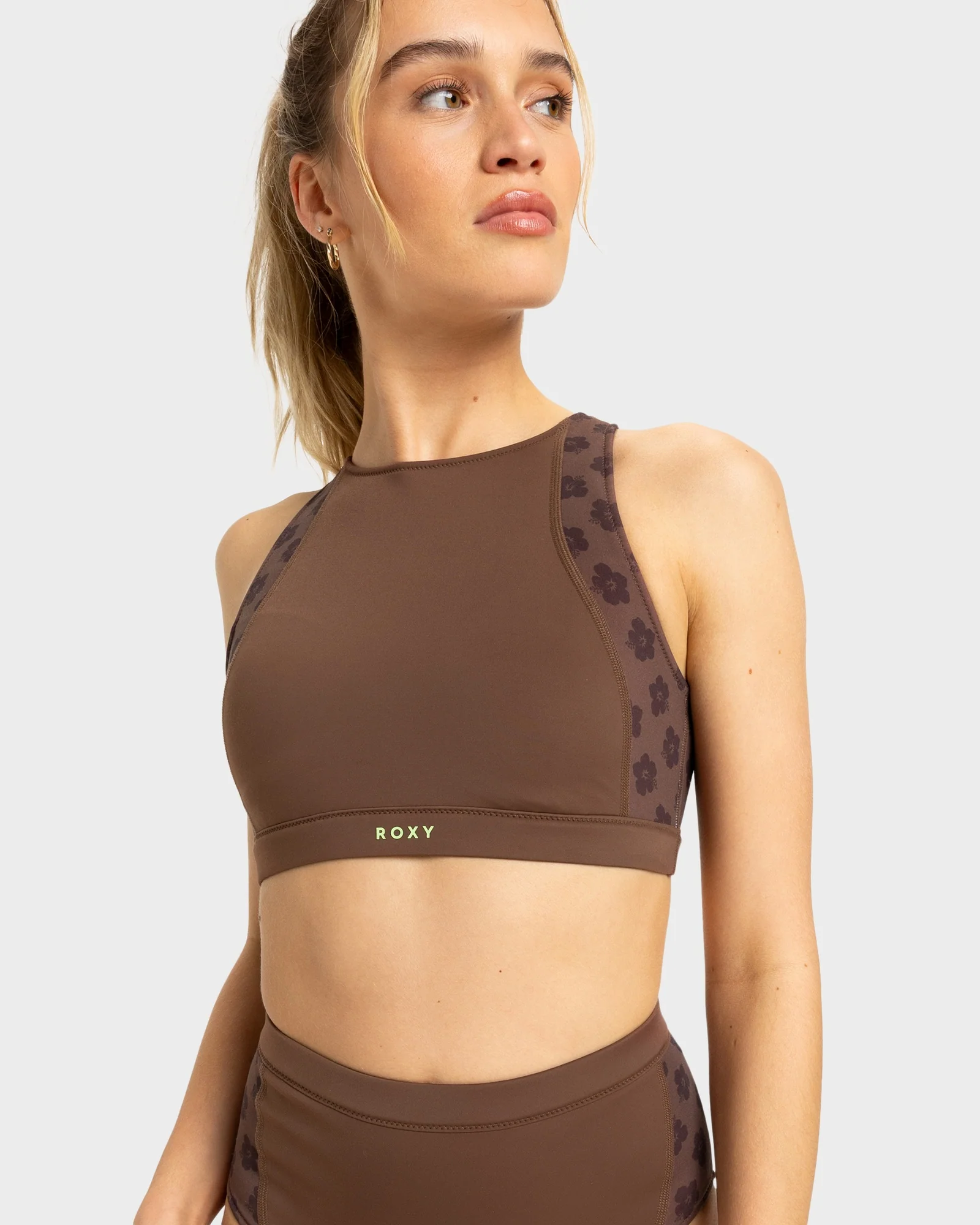 Womens Roxy Pro Wave Crop Top Bikini Top - Image 2