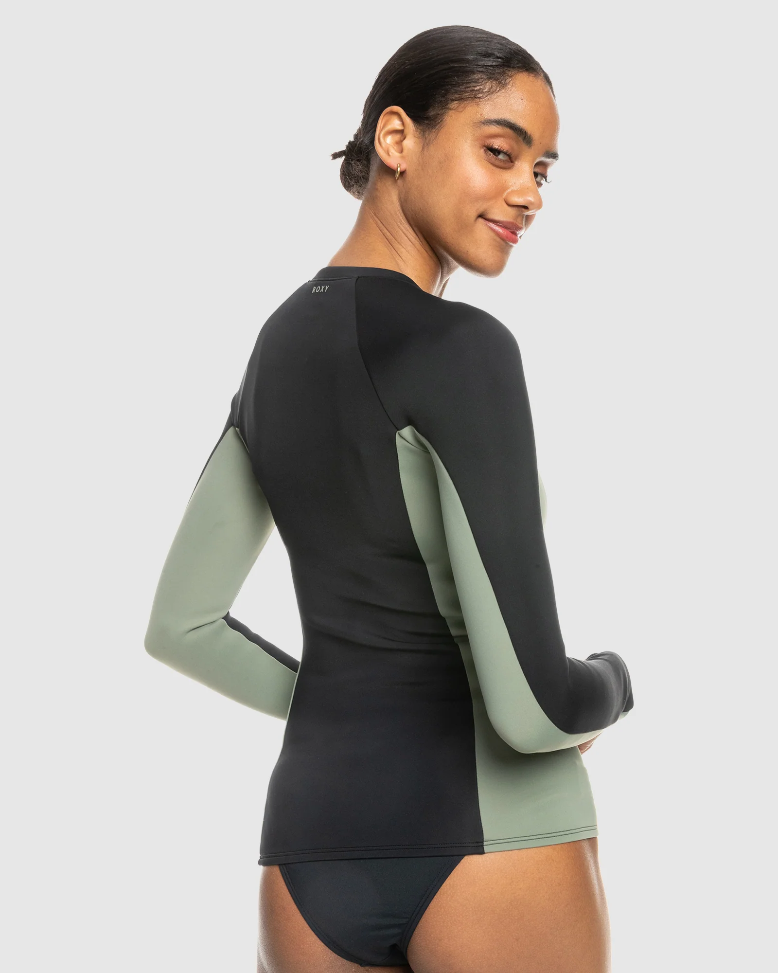 Womens Roxy Pro Wave Long Sleeve Zipped Rash Vest - Image 3