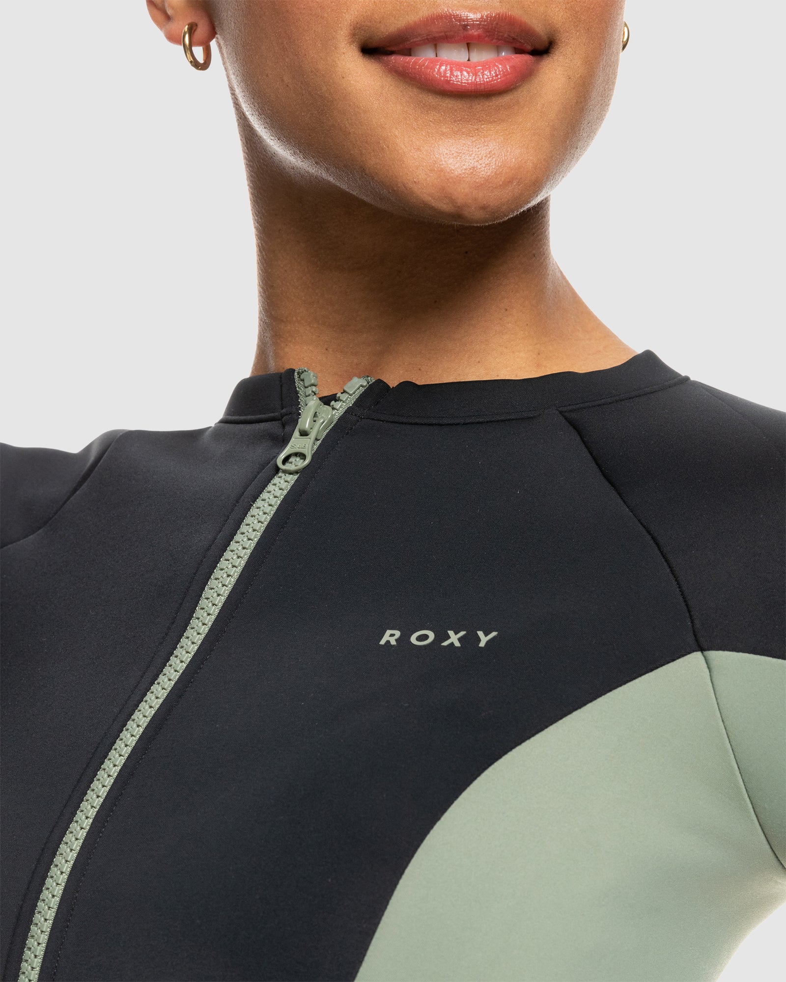 Womens Roxy Pro Wave Long Sleeve Zipped Rash Vest - Image 5