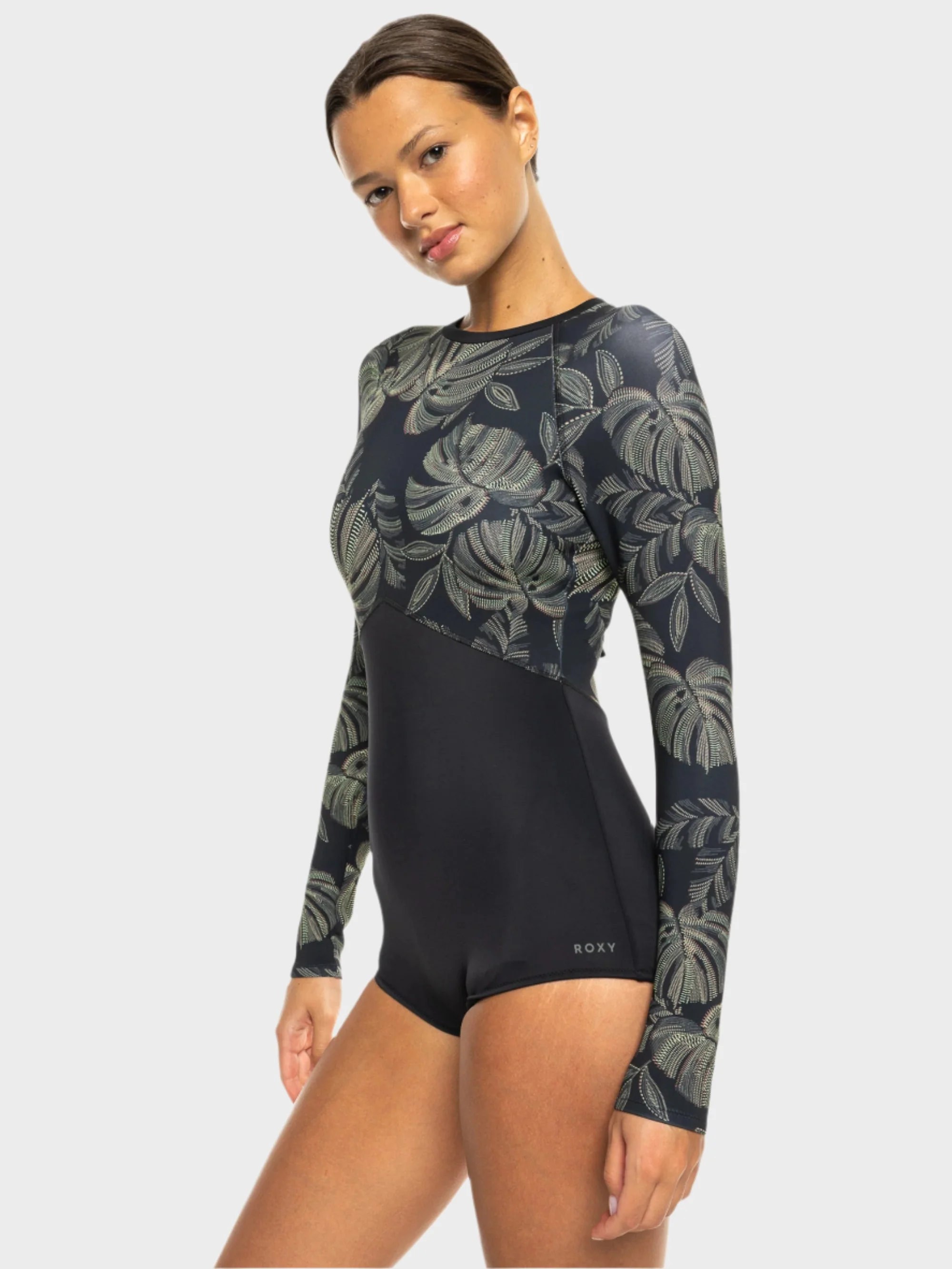 Womens Roxy Pro Wave Long Sleeve One Piece Swimsuit - Image 9