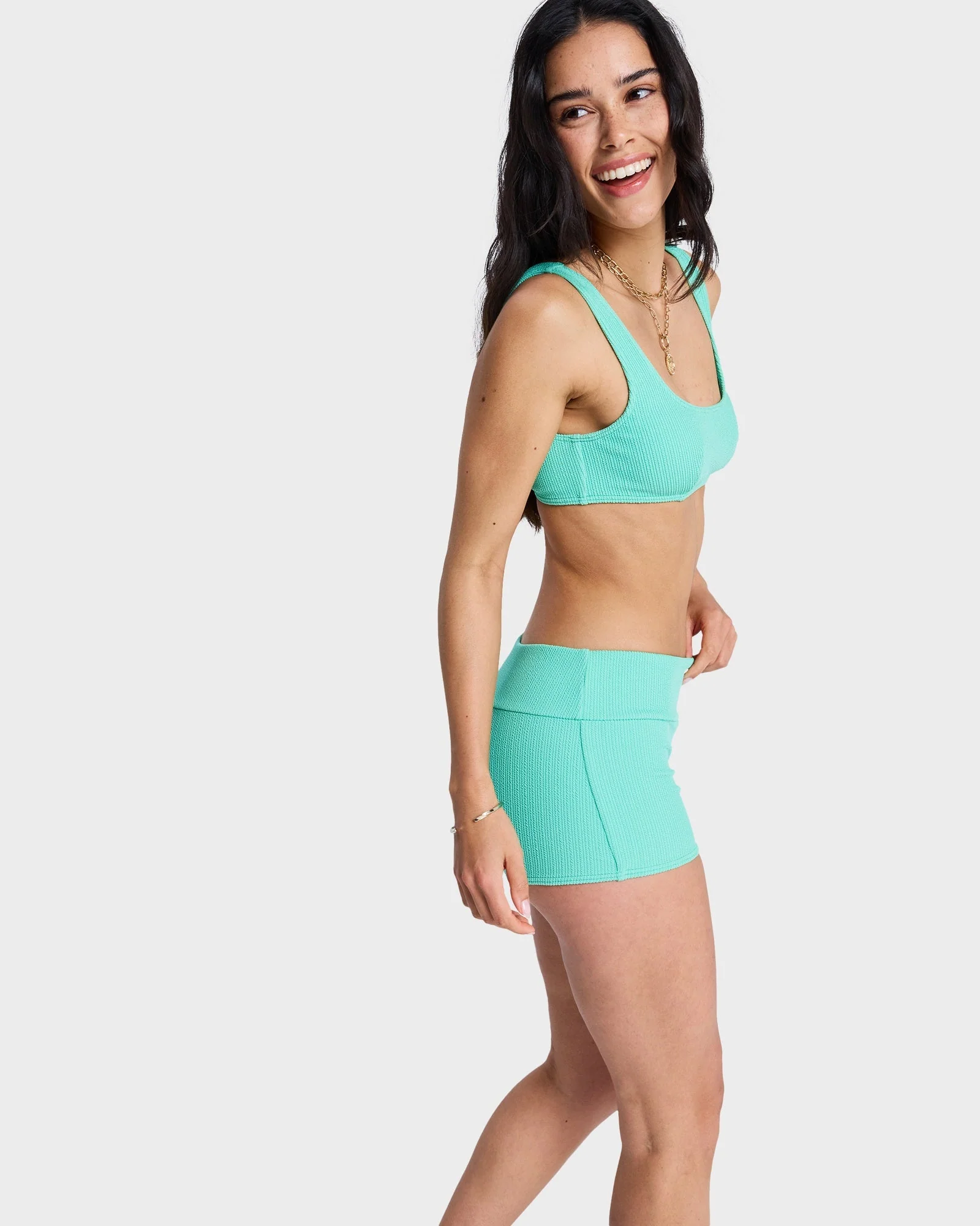 Womens Roxy Sunshine High Rise Boyleg Bikini Bottom - Image 3