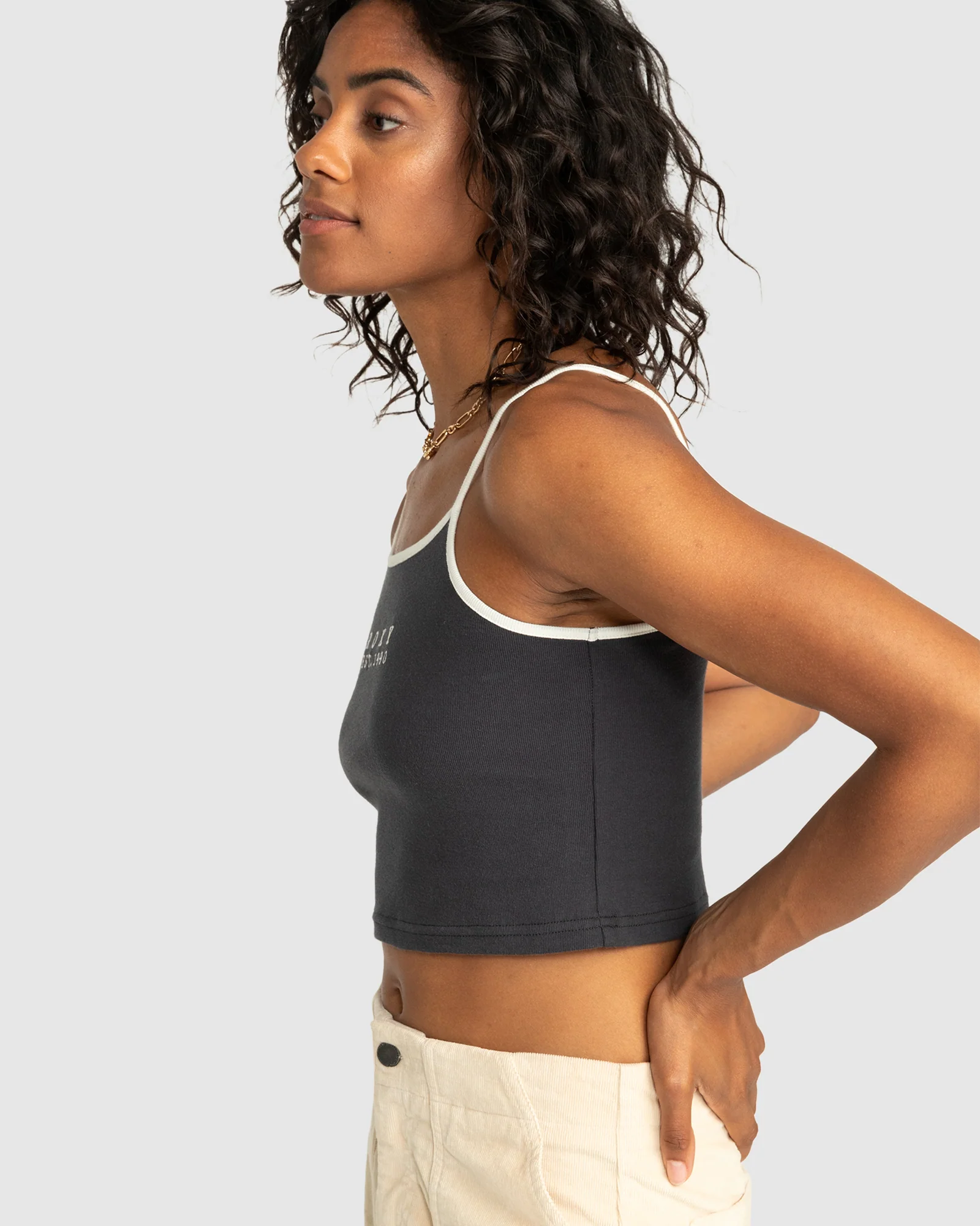 Womens Roxy Vintage Cropped Tank Top - Image 2