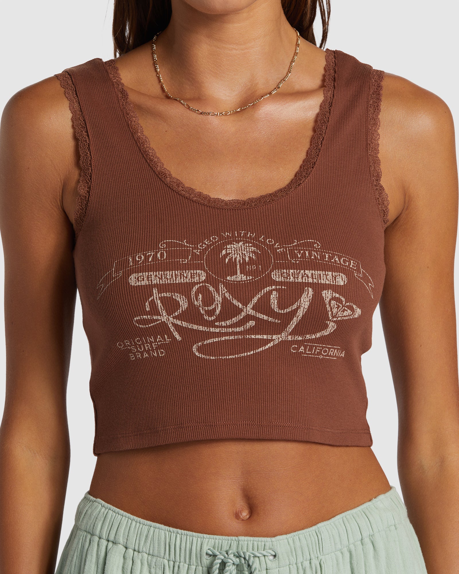 Womens Roxy Vintage Cropped Vest Top - Image 4
