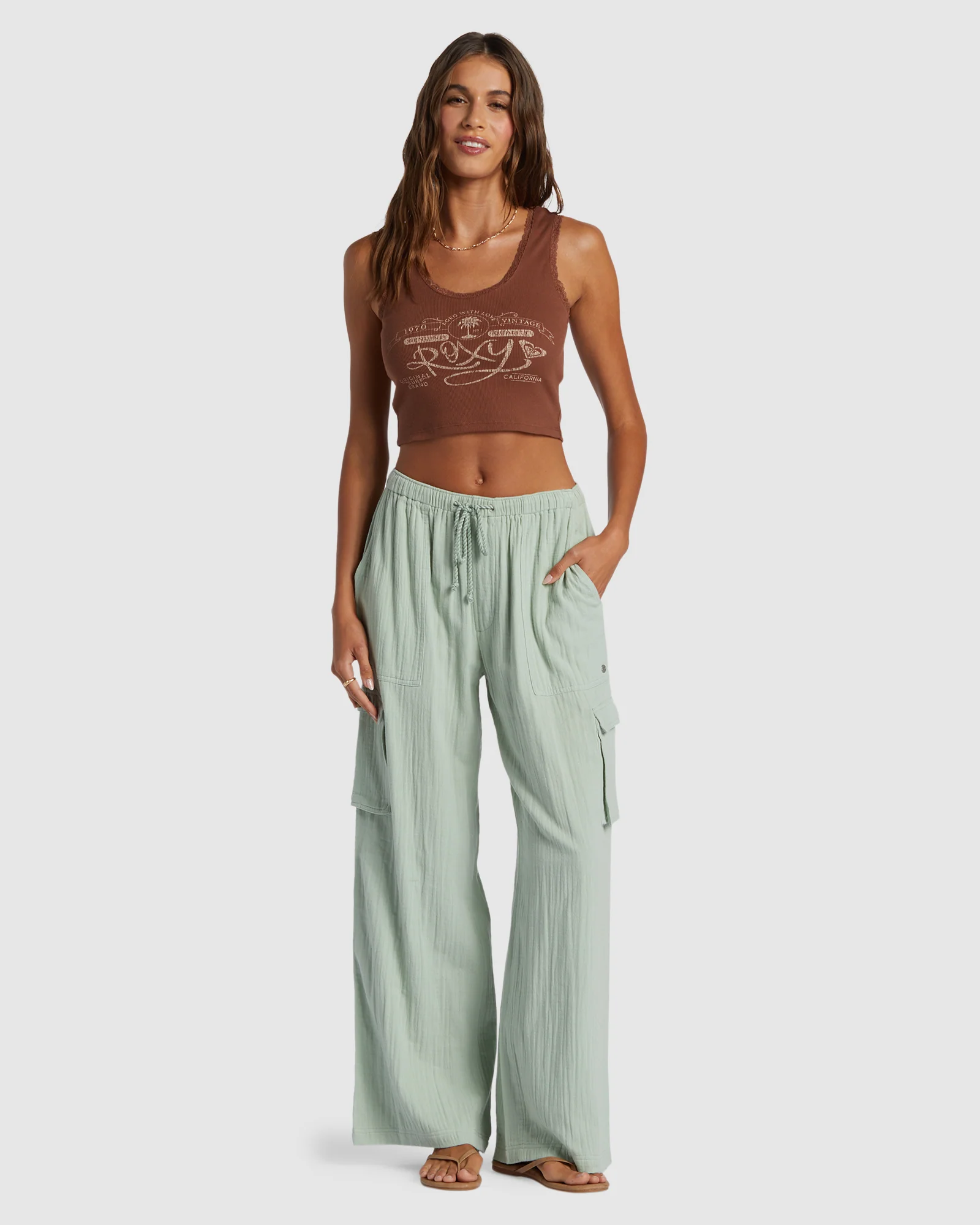 Womens Roxy Vintage Cropped Vest Top - Image 5