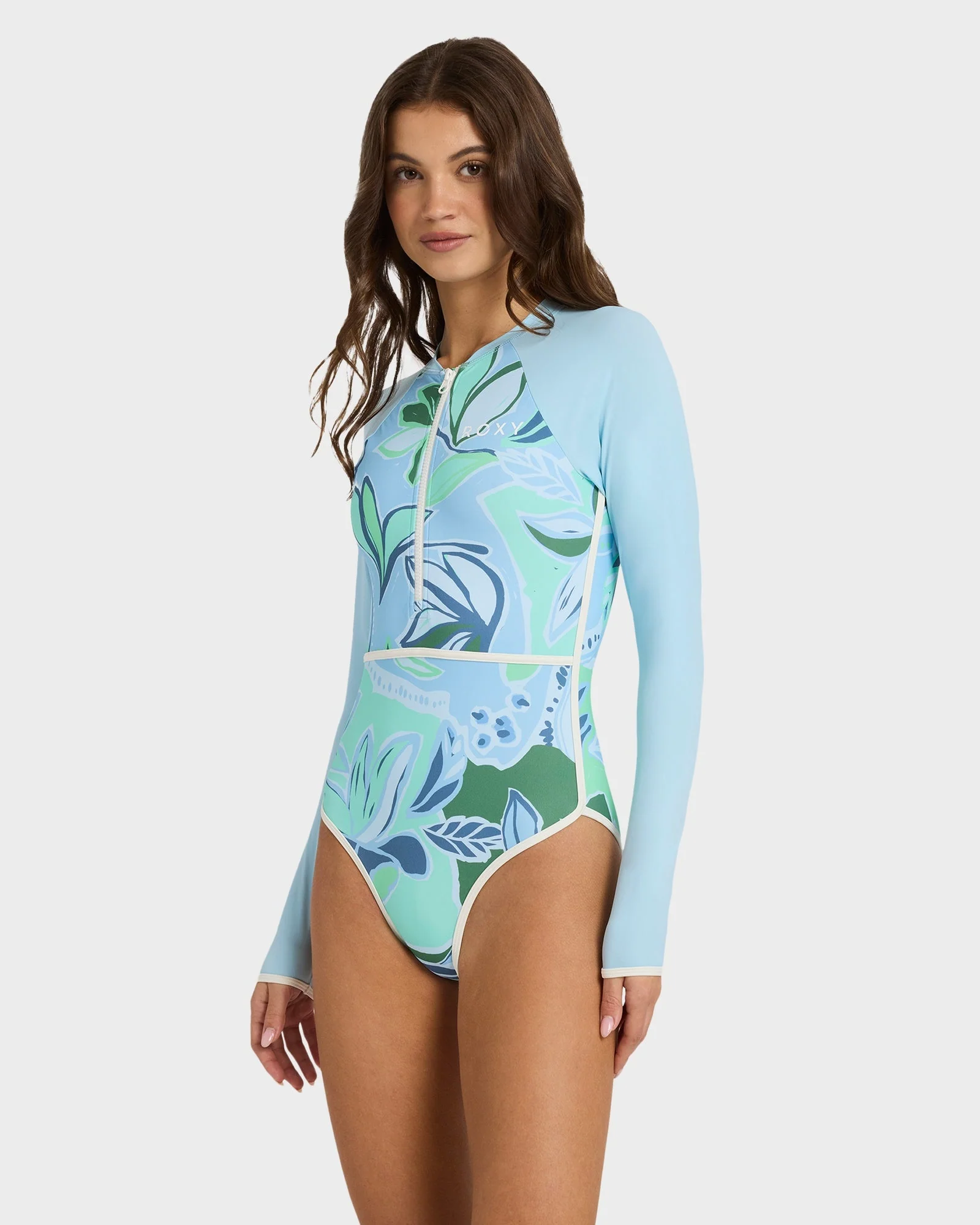 Womens Botanic Active Long Sleeve One Piece Rash Vest - Image 3