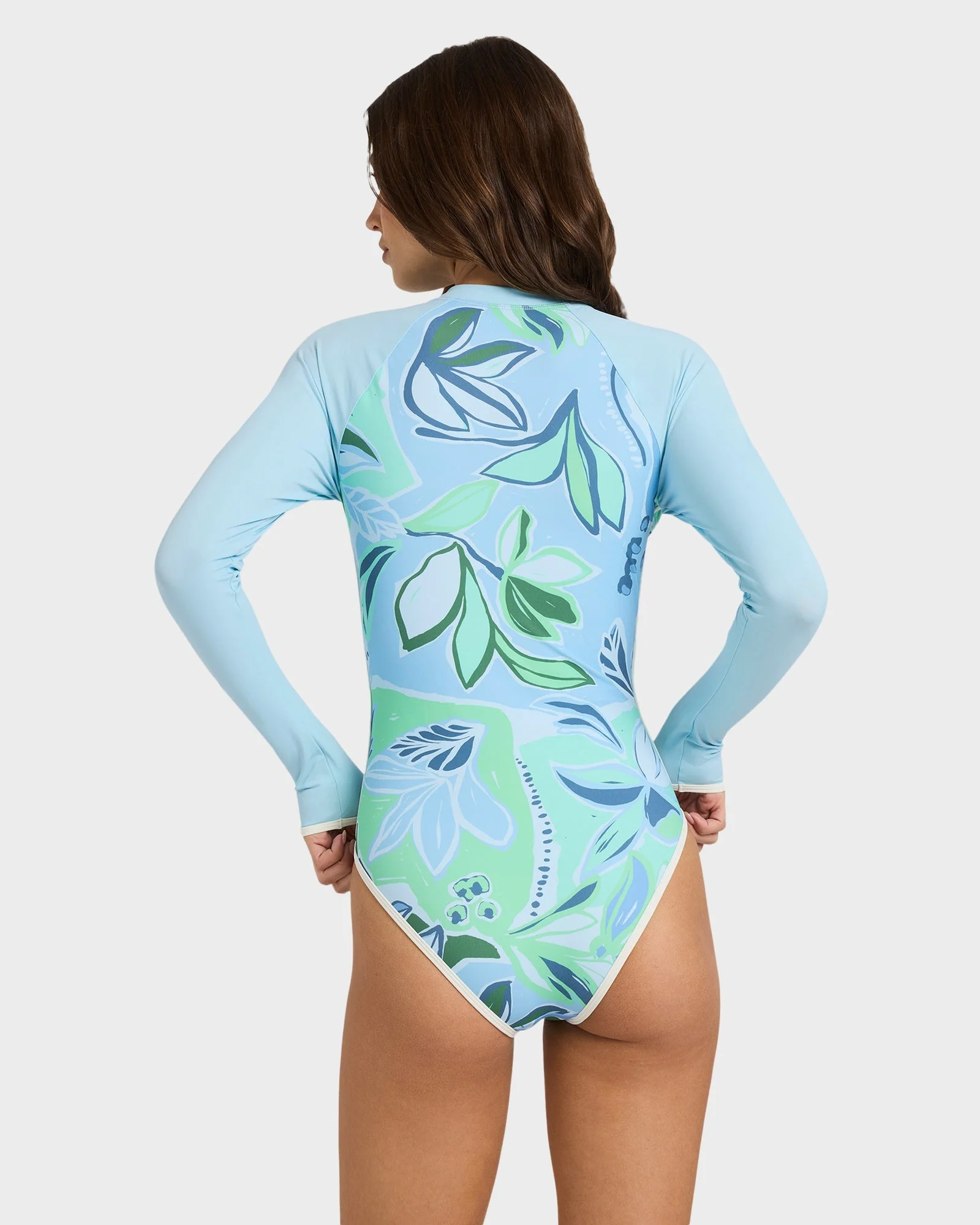 Womens Botanic Active Long Sleeve One Piece Rash Vest - Image 4