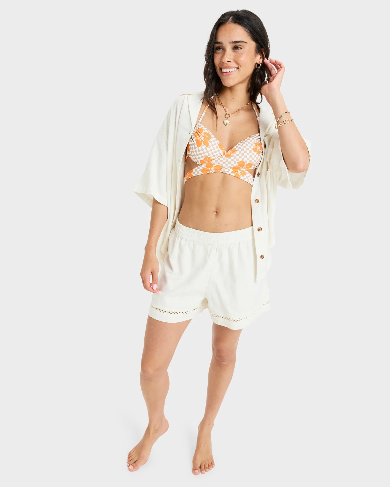Womens Salty Sea Elastic Waist Shorts - Image 6