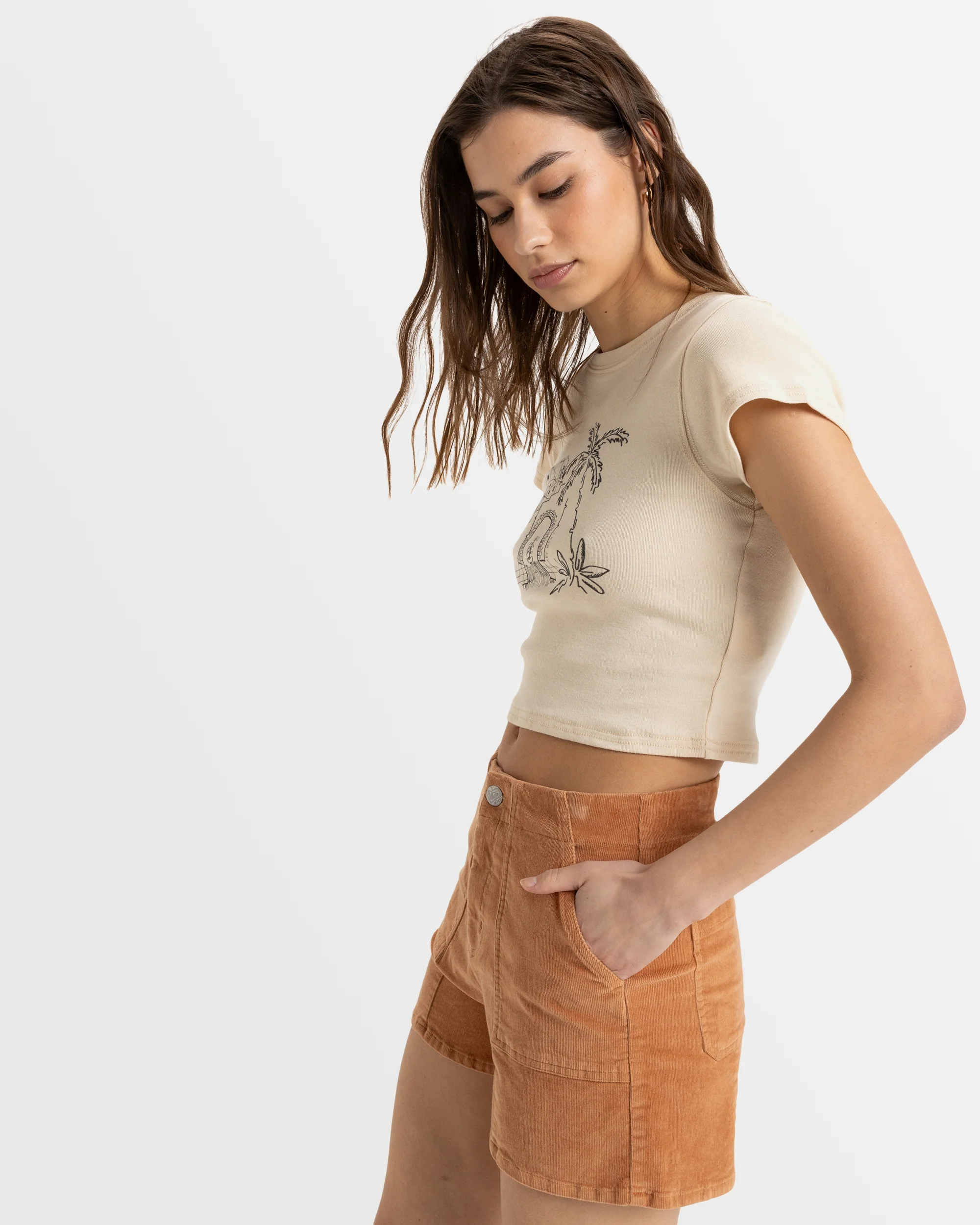 Womens Sessions Corduroy Shorts - Image 2