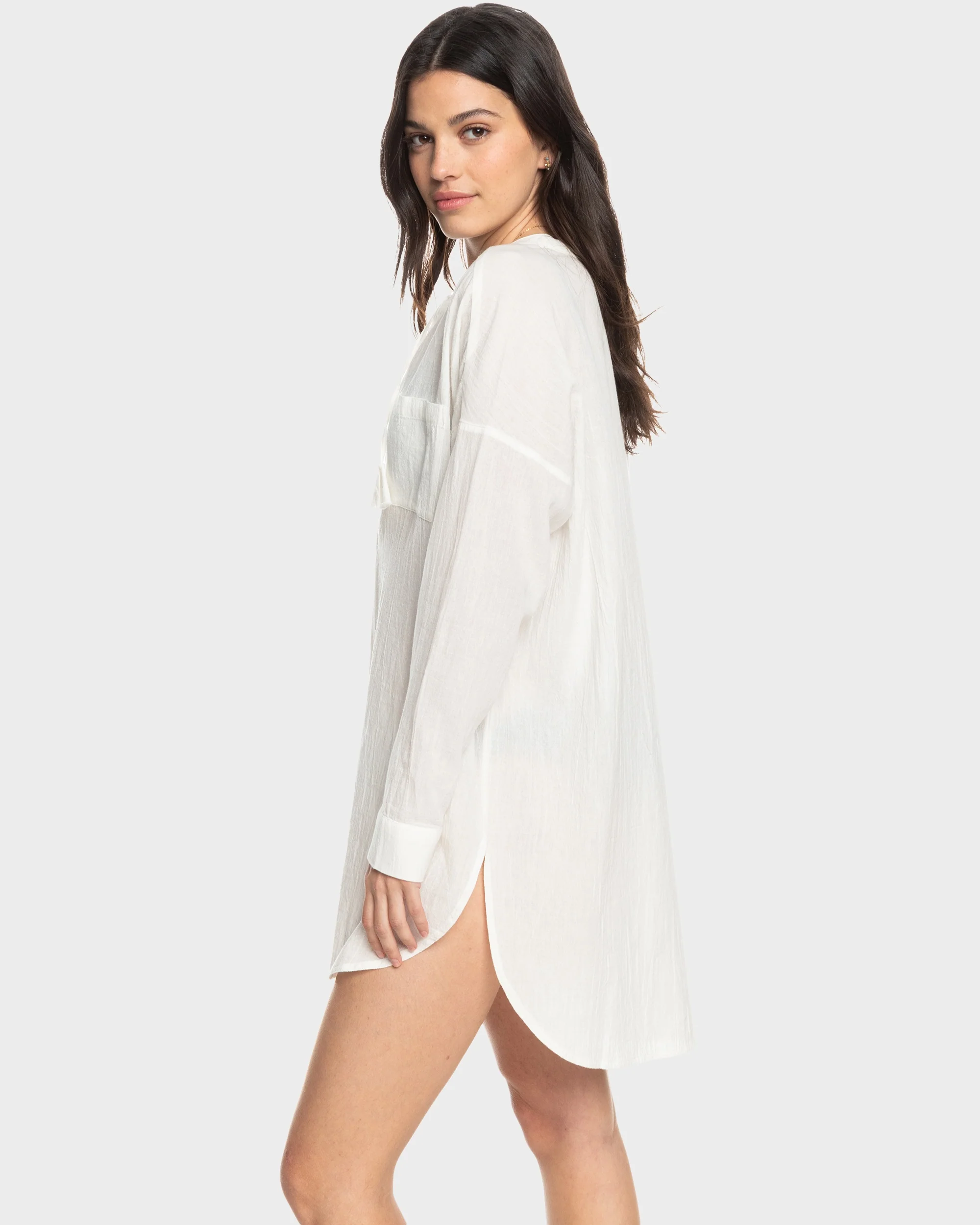 Womens Shoreline Lights Long Sleeve Shirt Dress - Image 2