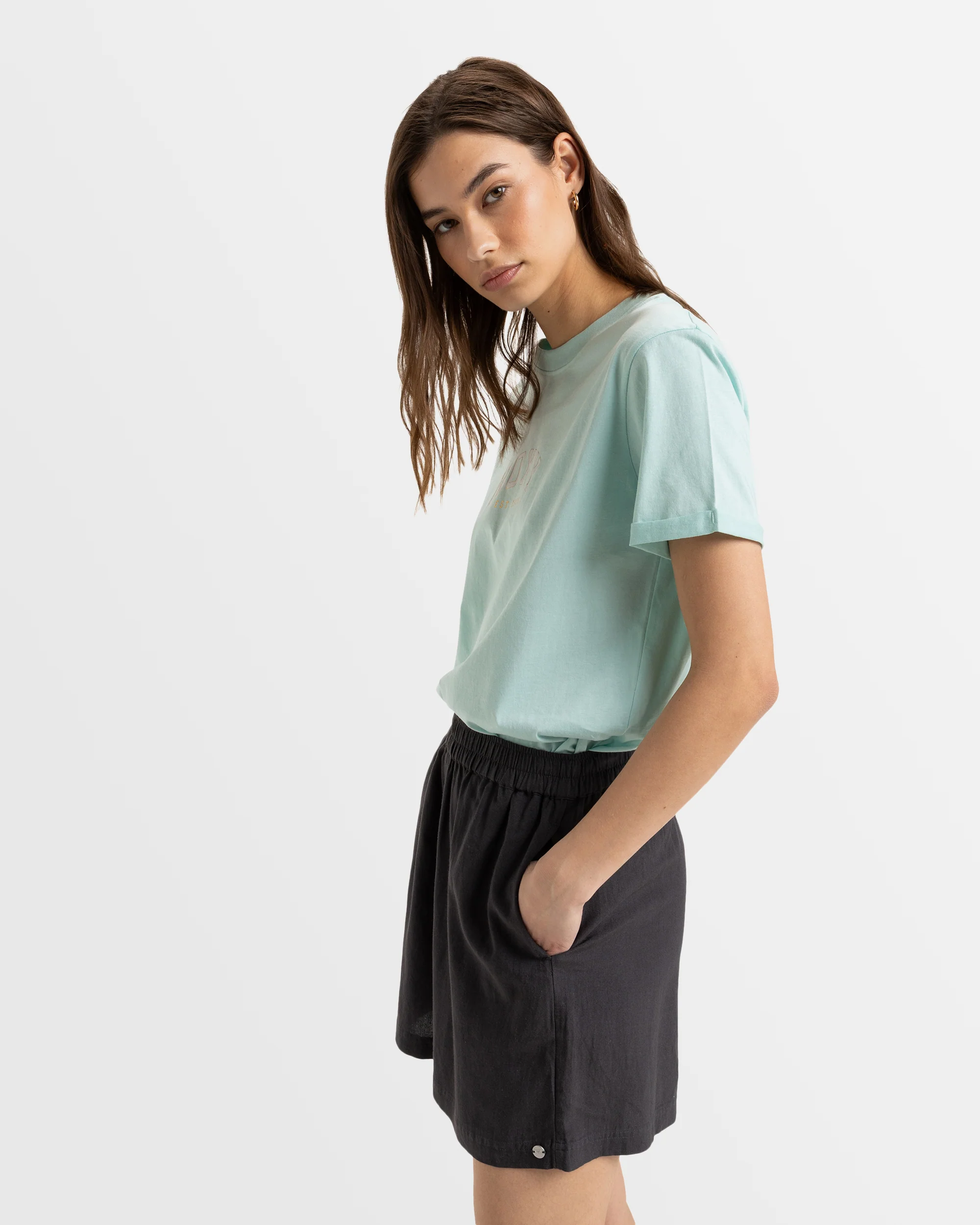 Womens Sol Vibes Elastic Waist Shorts - Image 2