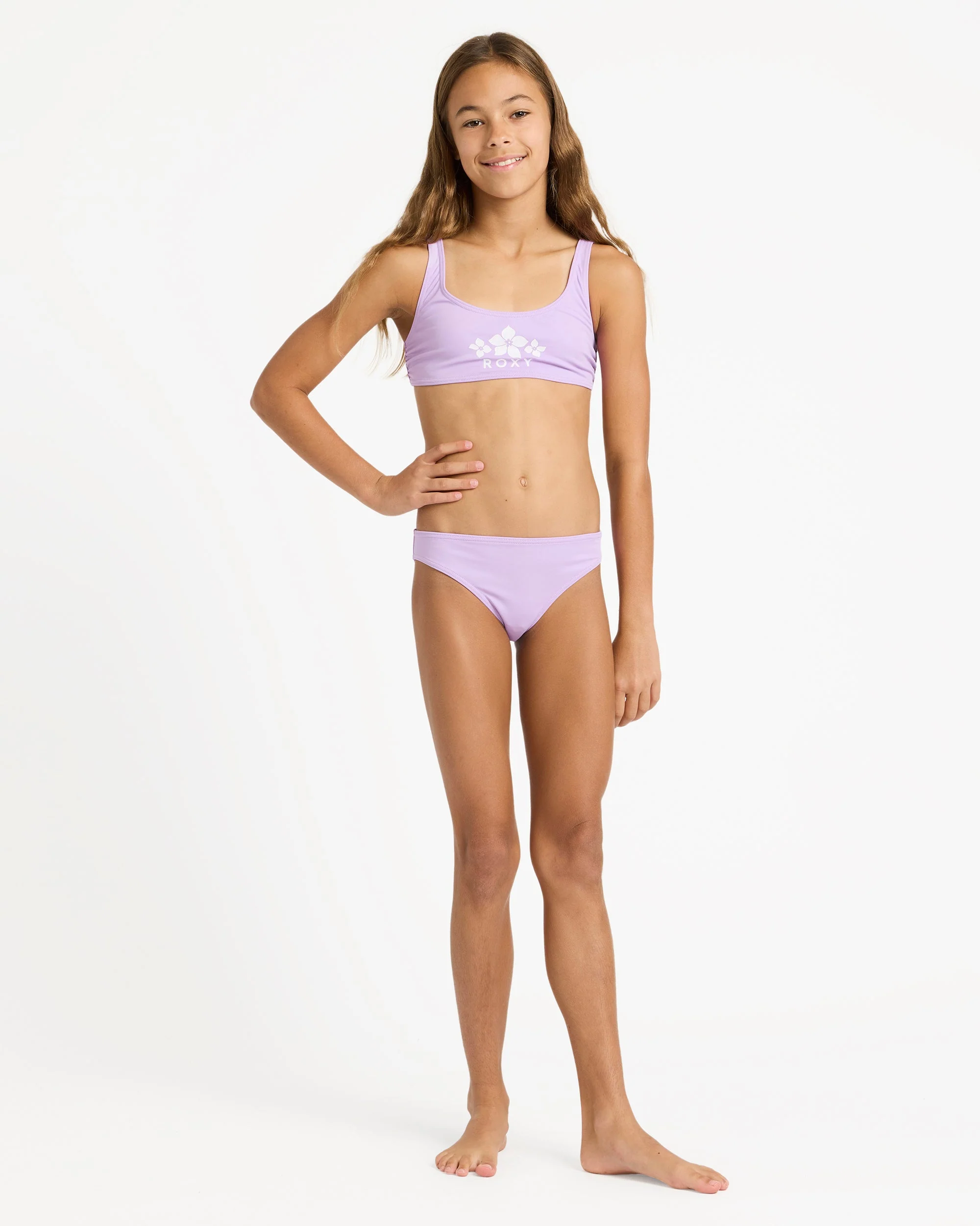 Girls 6-16 Solid Active Bralette Set Two Piece - Image 5