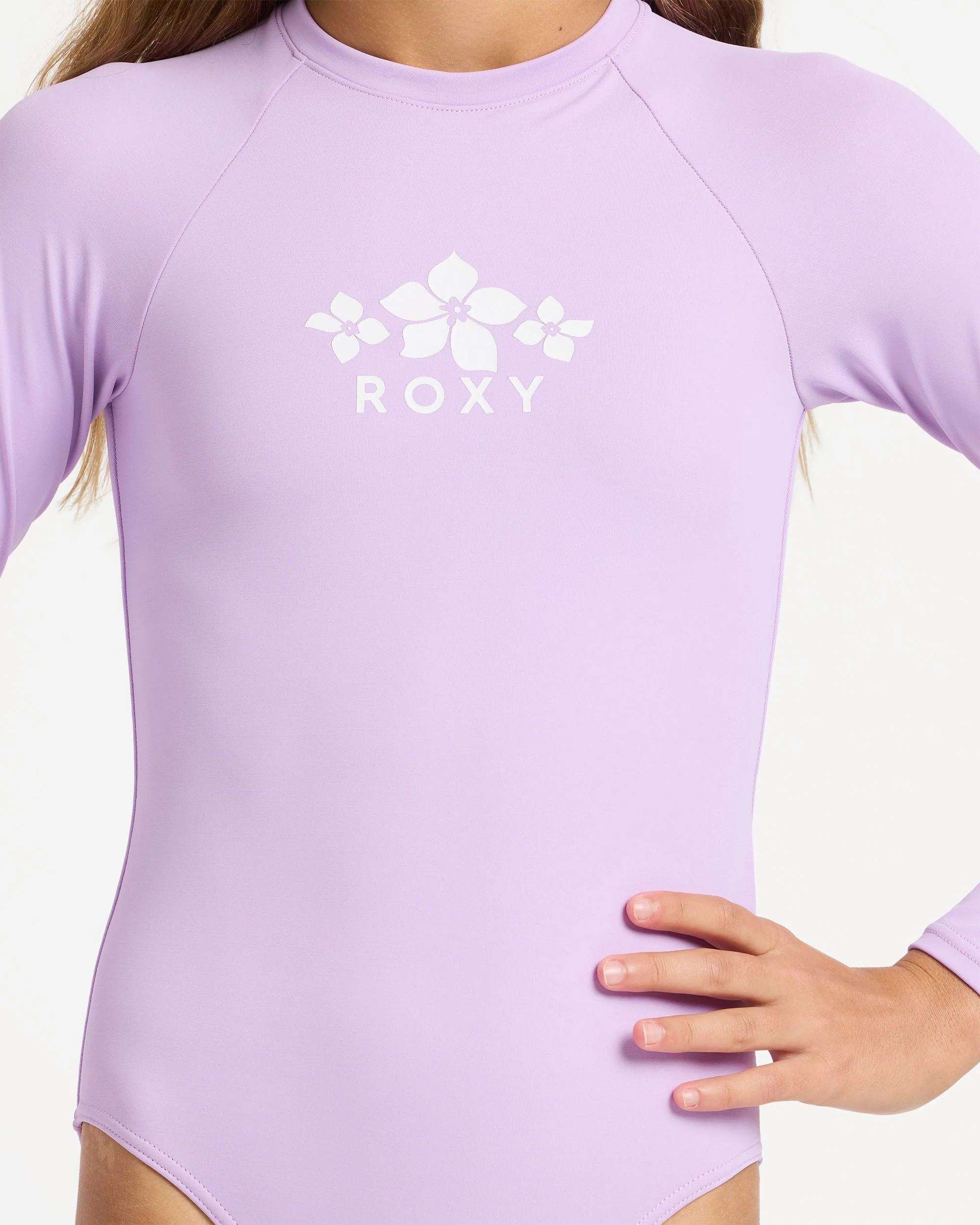 Girls 6-16 Solid Active One Piece Rash Vest - Image 4
