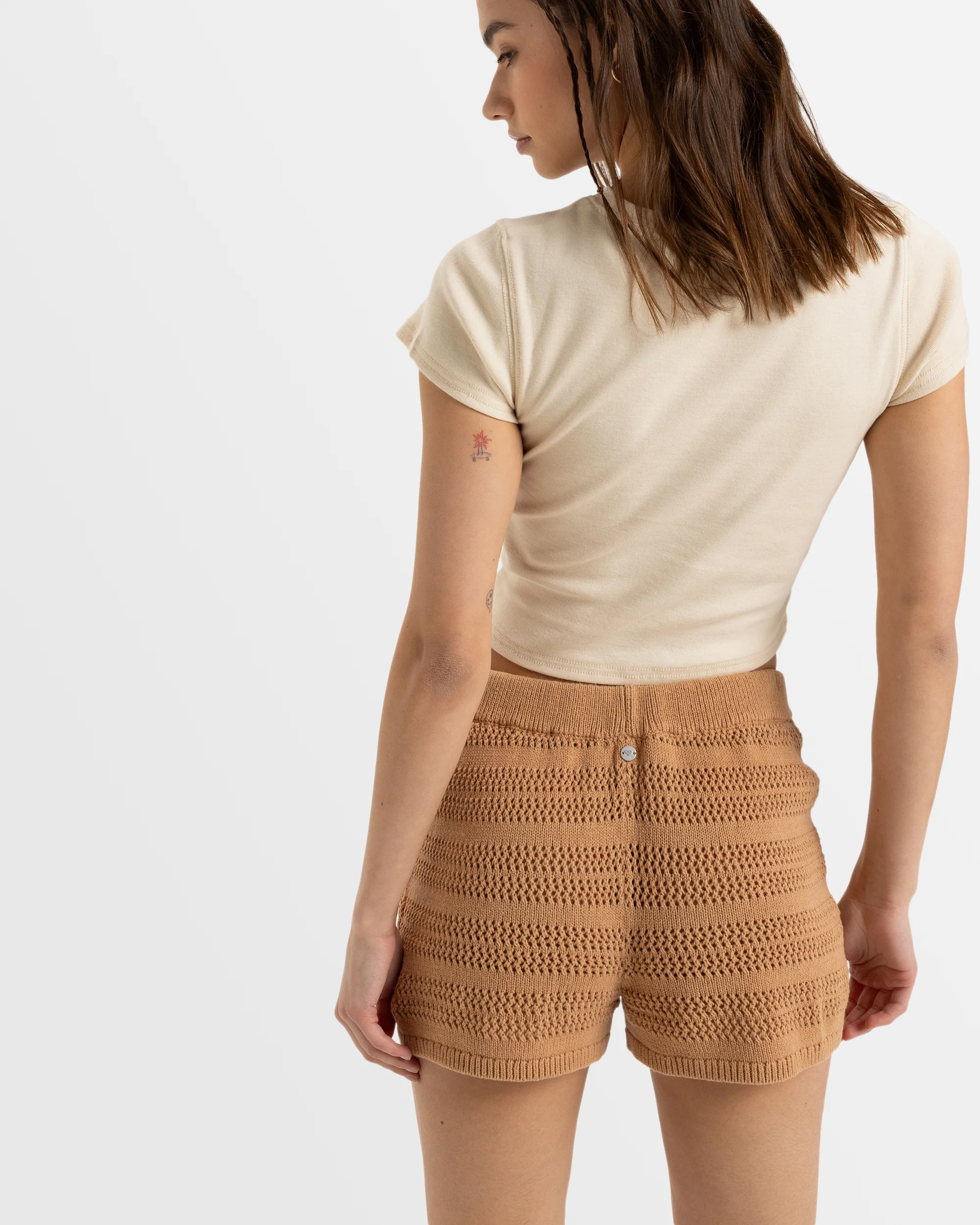 Womens Spicy Vibes Elastic Waist Shorts - Image 3