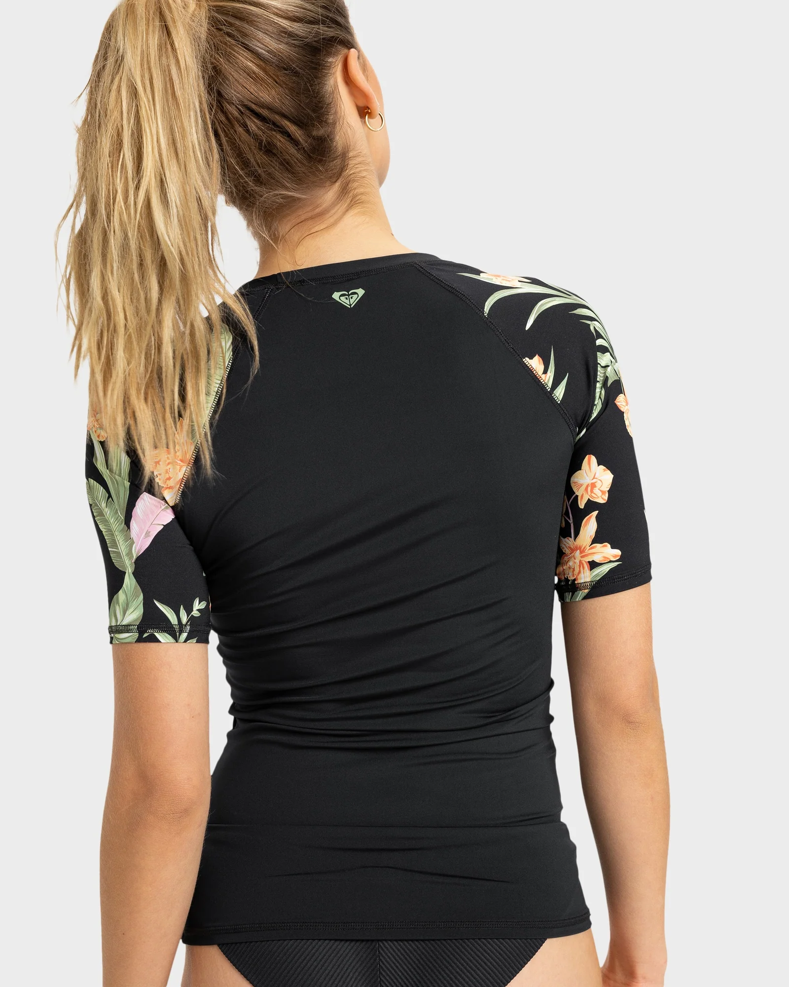Womens Short Sleeve Lycra Printed Rash Vest - Image 3