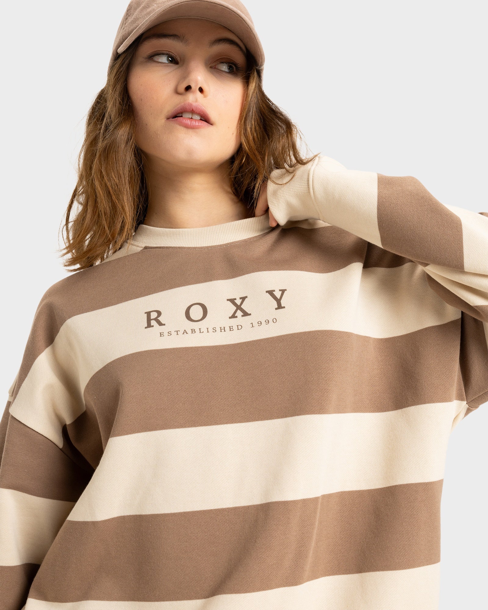 Womens Strictly Stripes Oversizedd Crew Neck - Image 4