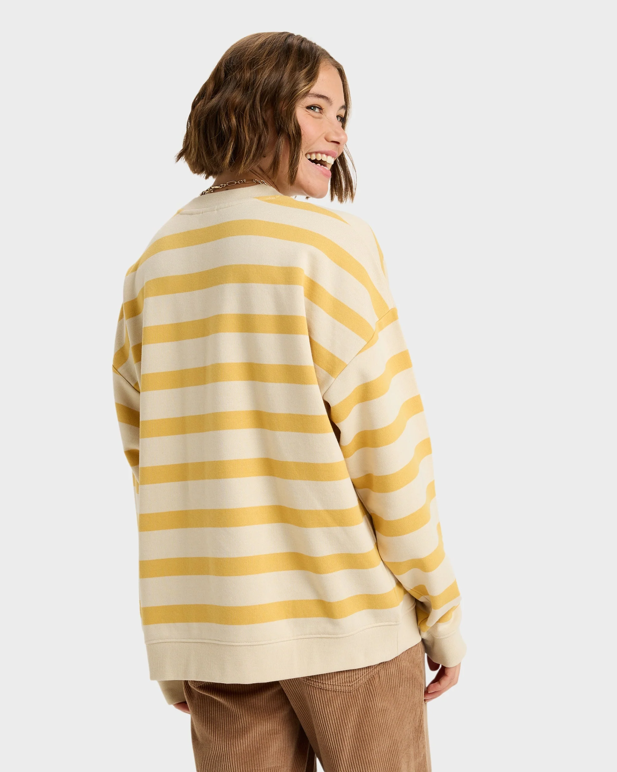 Womens Strictly Stripe Oversized Crew Neck - Image 3