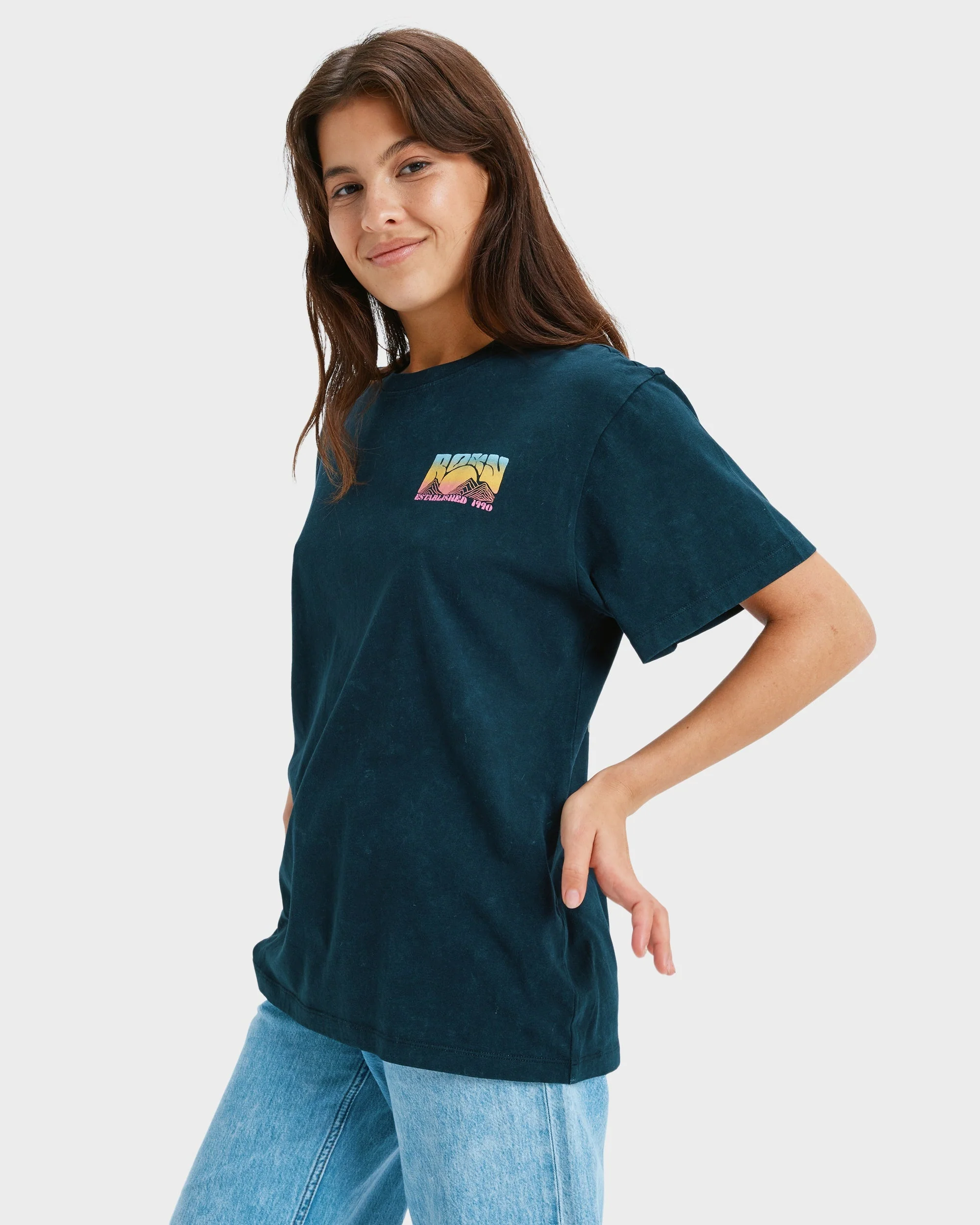 Womens Sunnyoversize Optic Wash T-Shirt - Image 3