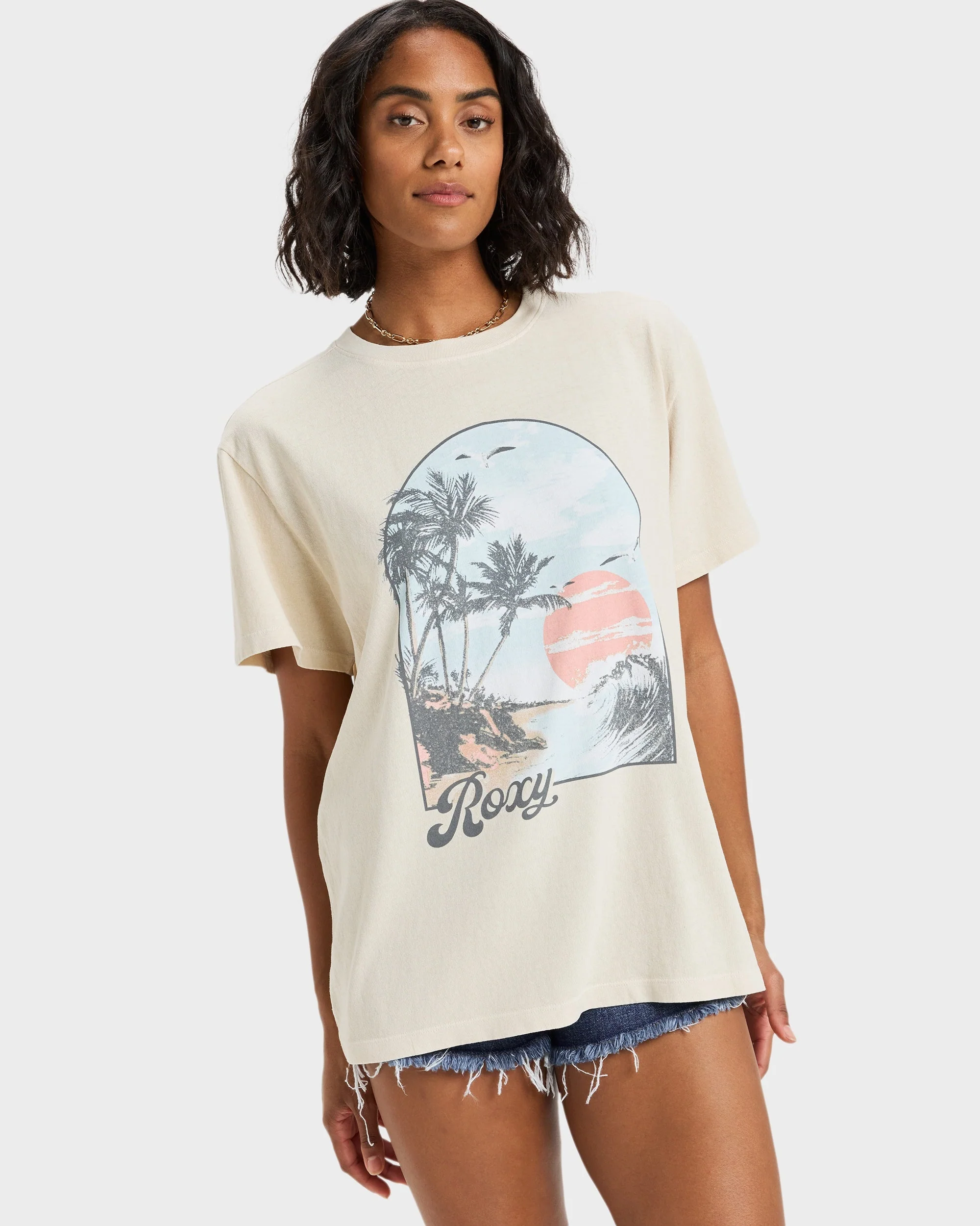 Womens Sunnyoversize Stone Wash T-Shirt - Image 2