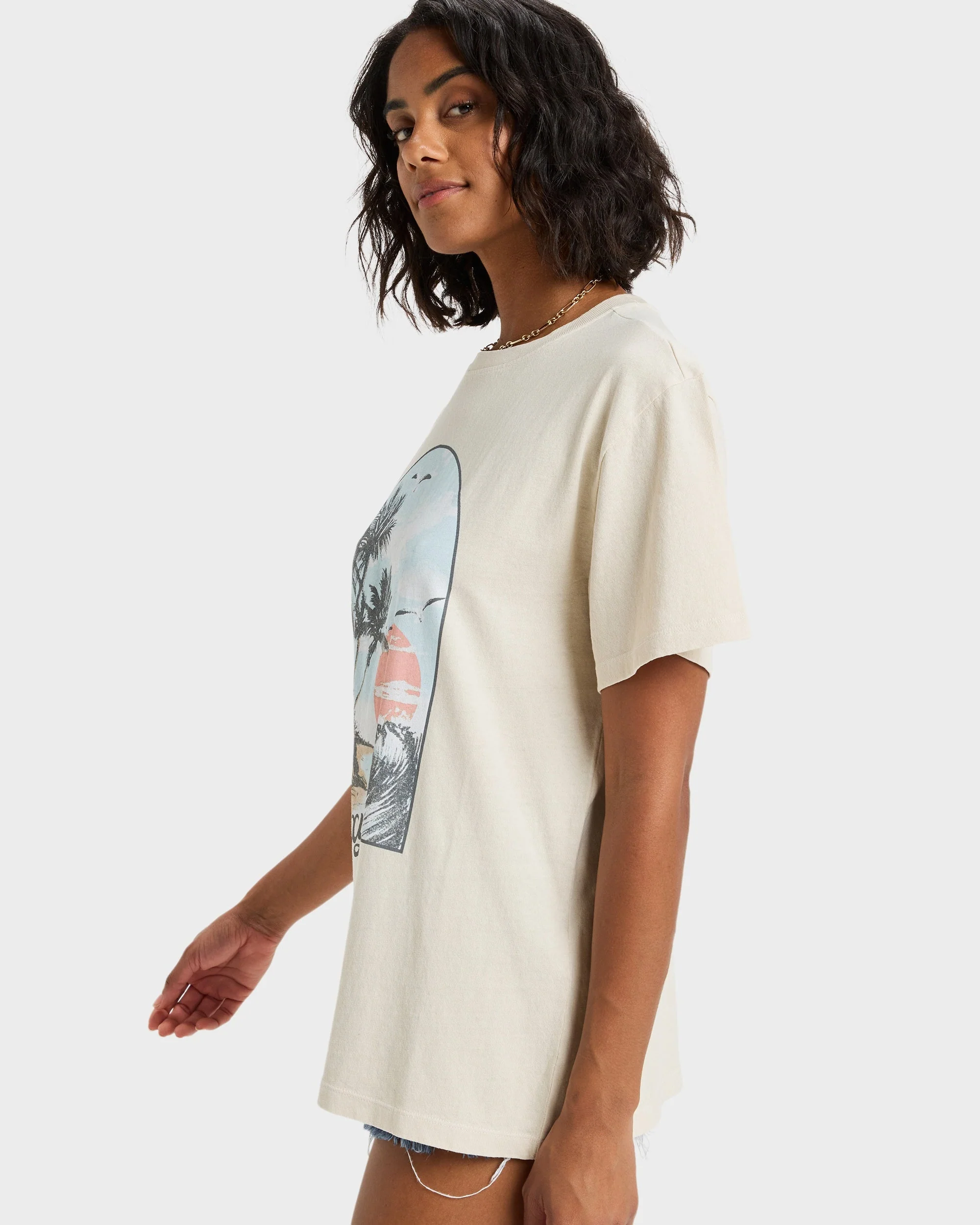 Womens Sunnyoversize Stone Wash T-Shirt - Image 4