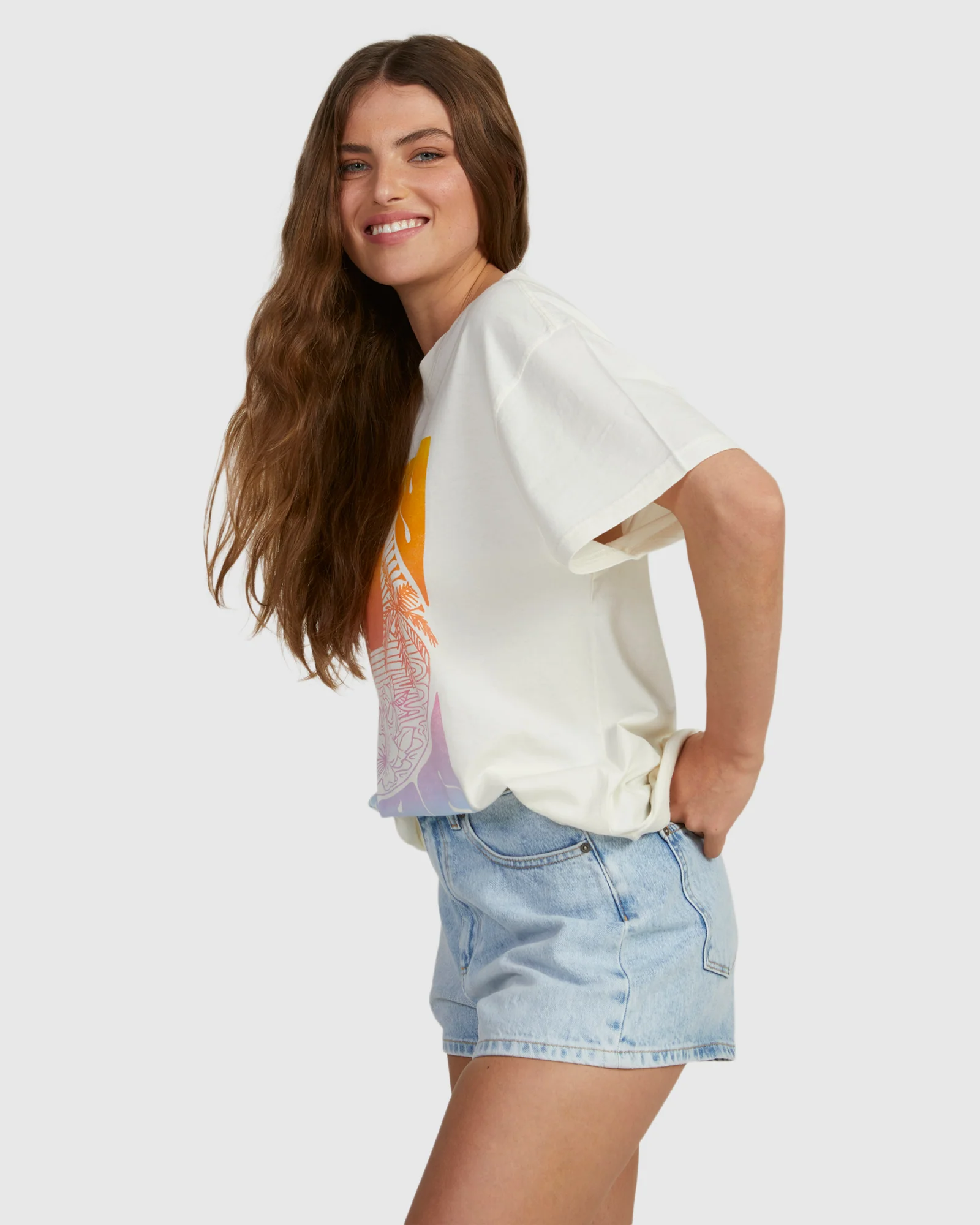 Womens Sunrise Tropics T-Shirt - Image 2