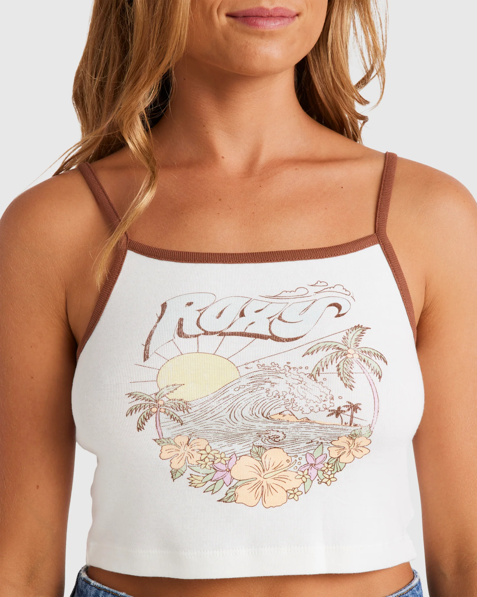 Womens Sunrise Wave Tank Top - Image 4