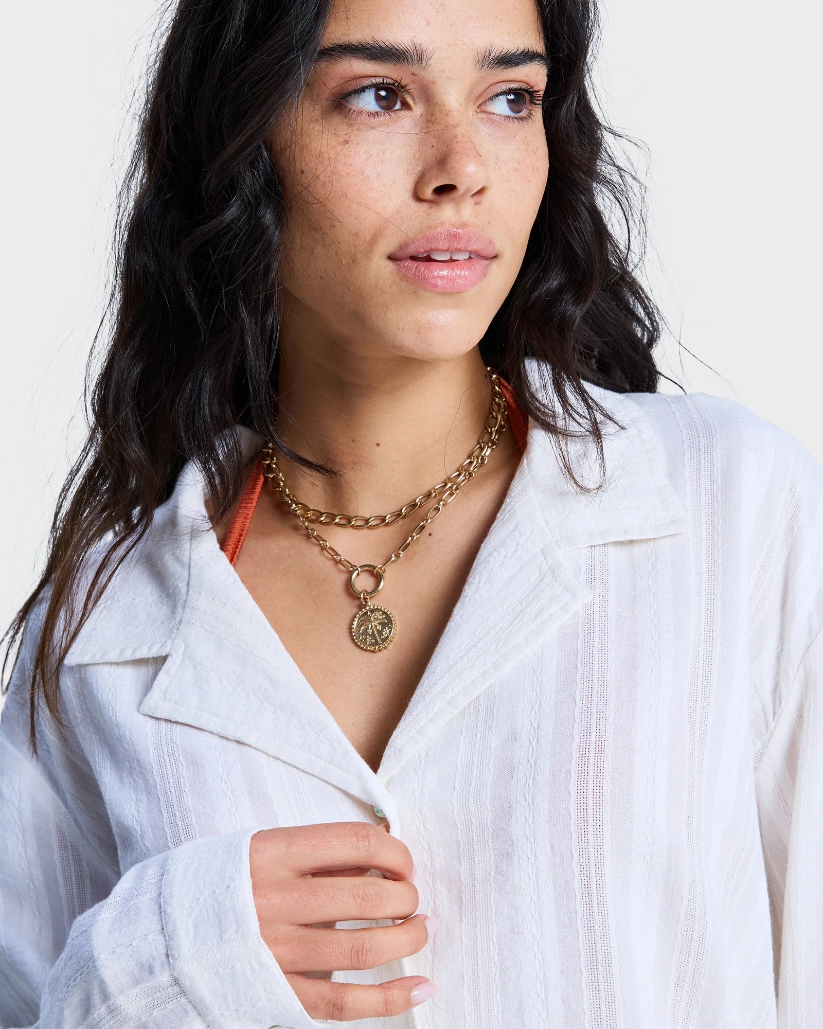 Womens Sunset Back Cover Up Shirt - Image 3